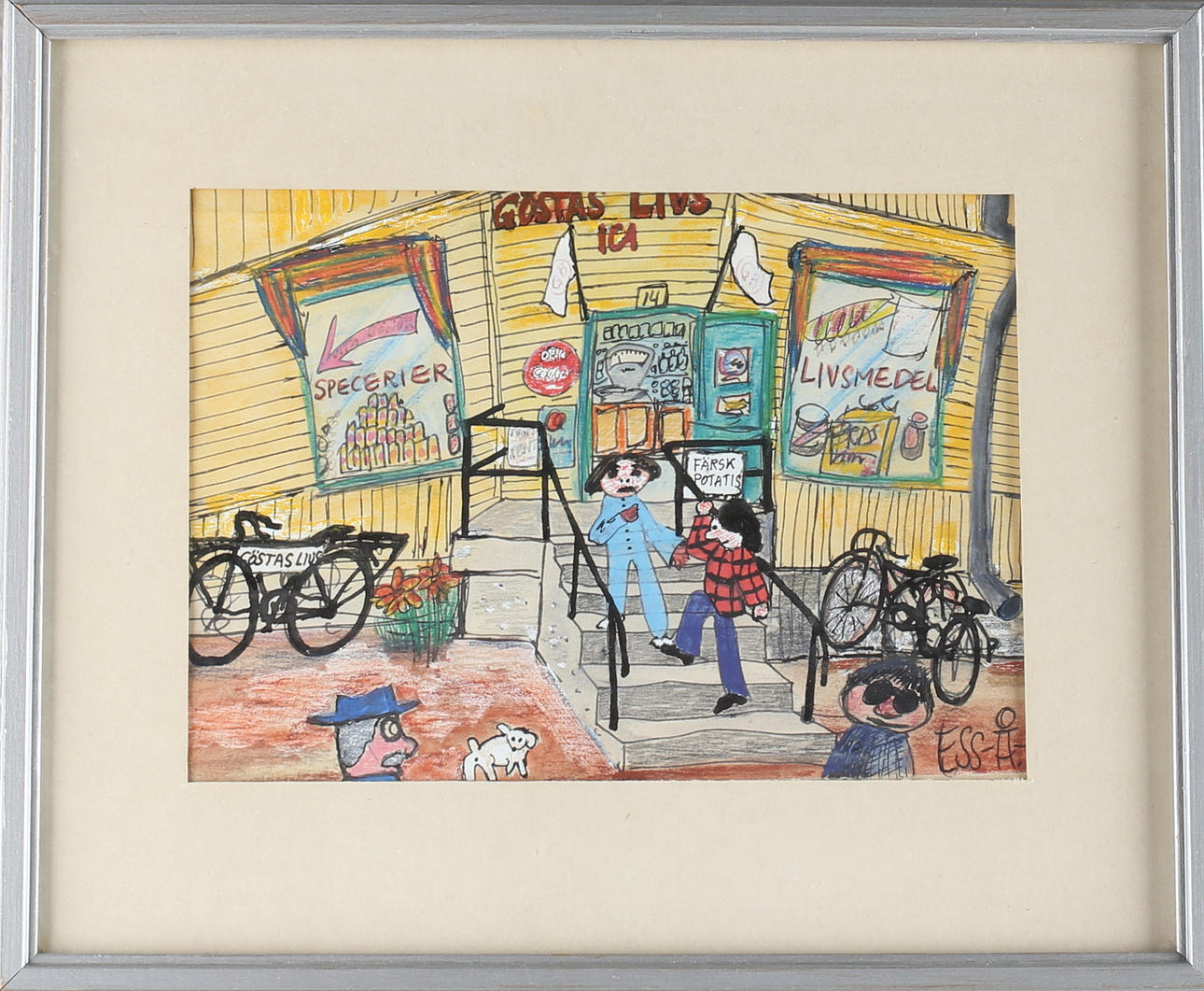 SVEN ÅKE LINDENGREN. Göstas Livs, blandteknik, signerad ESS-Å.