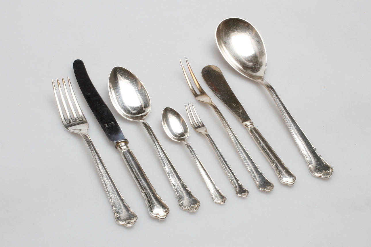 BESTICK, nysilver, 58 delar. "Ingrid", GAB, 1900-tal.