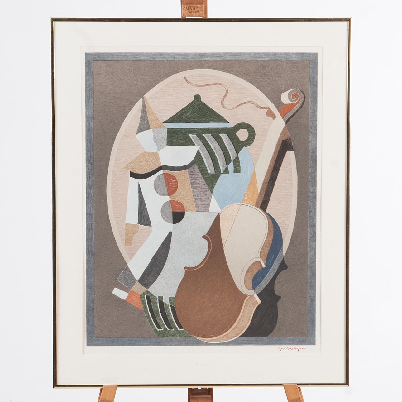 AXEL OLSON. Lithograph, music composition, signed.