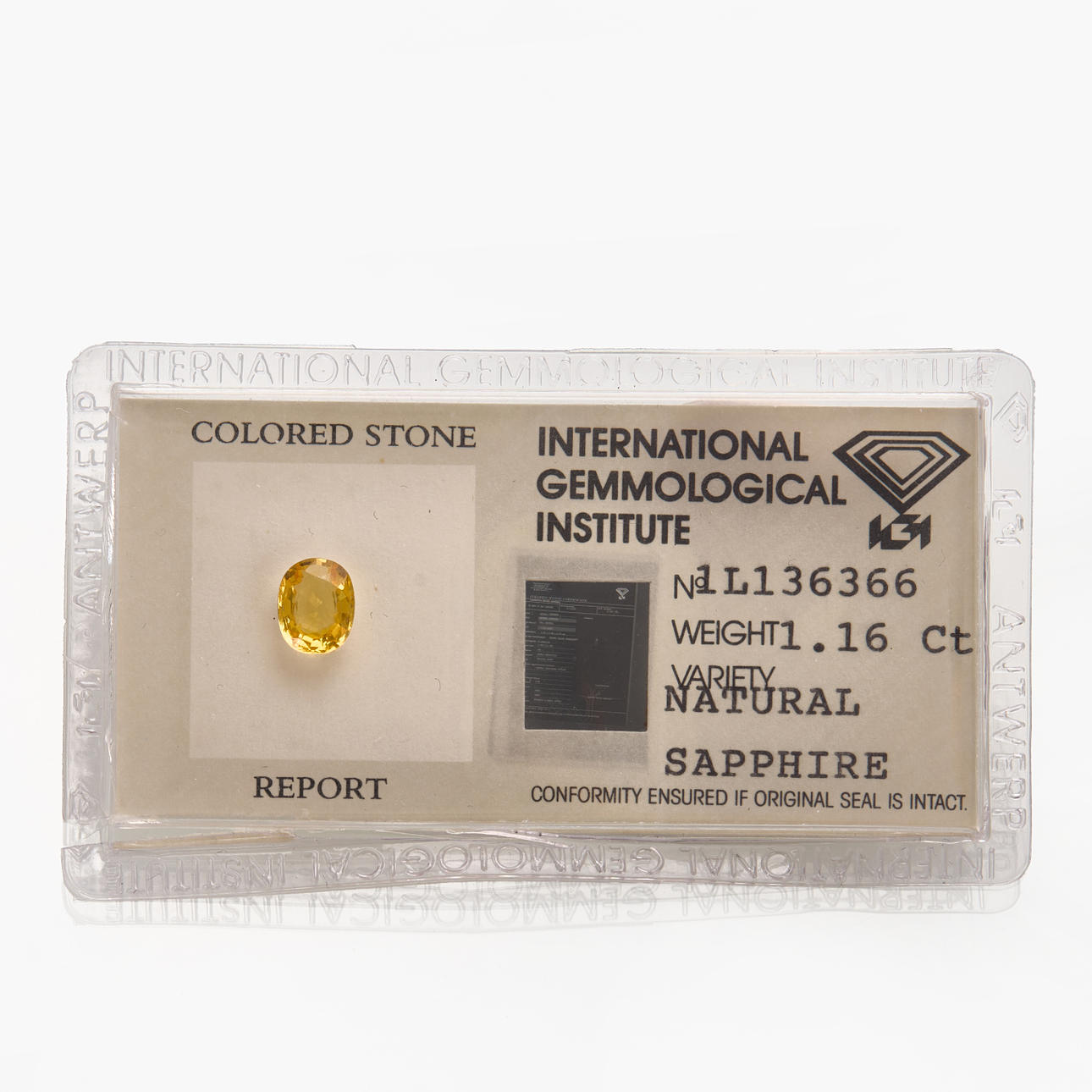 SAFIR, orange gul, ca 1.16ct.