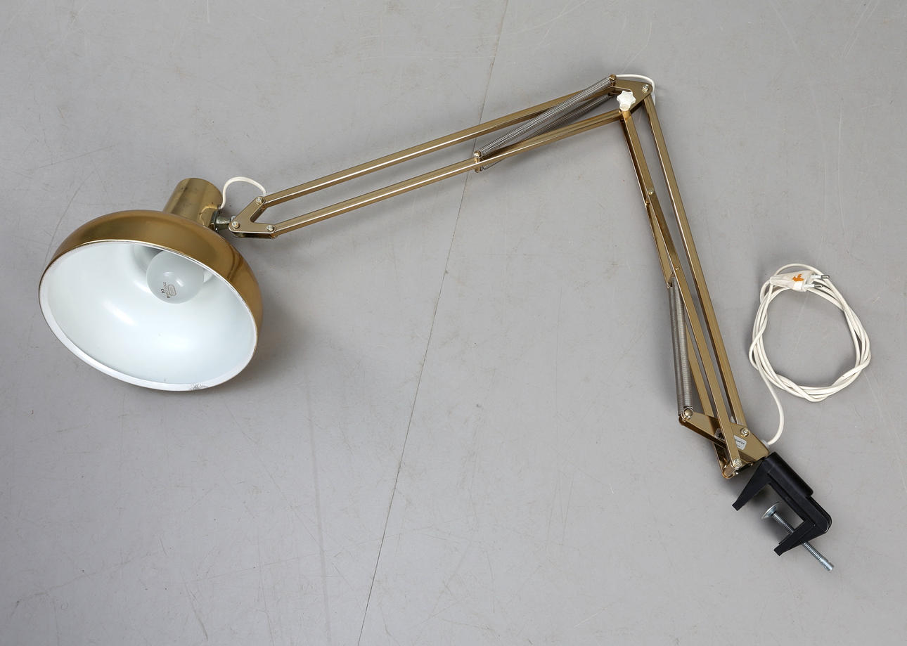 SKRIVBORDSLAMPA, metall, Pileprodukter Landskrona, 1900-tal.