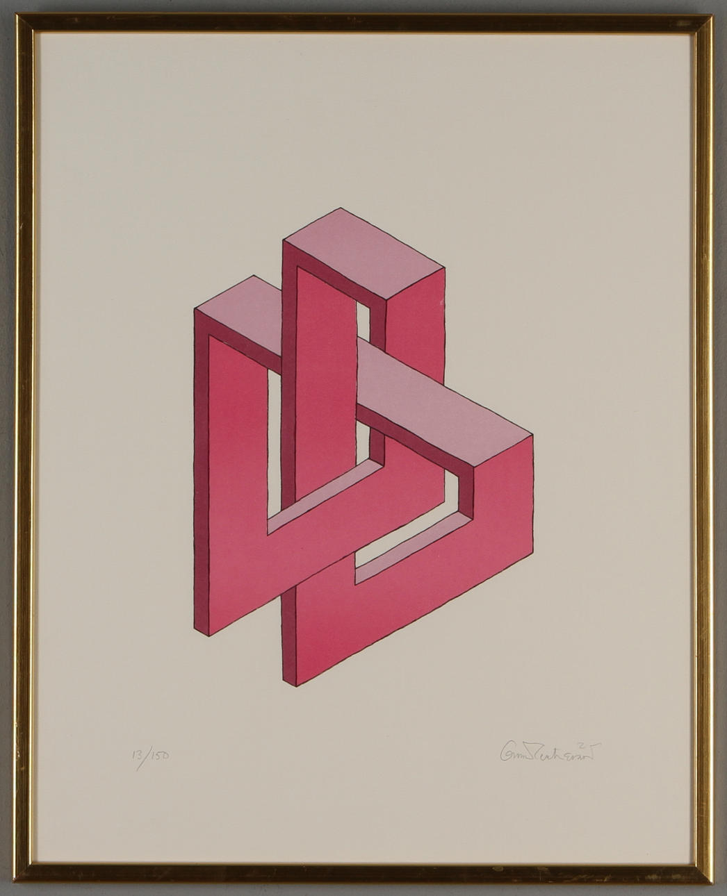 OSCAR REUTERSWÄRD. Omöjligt figur, färglitografi, signerad och numrerad 13/150.