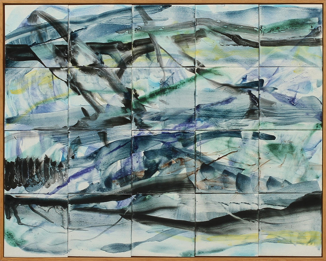 BENGT OLSON. Komposition, målning på kakelplattor, osignerad.