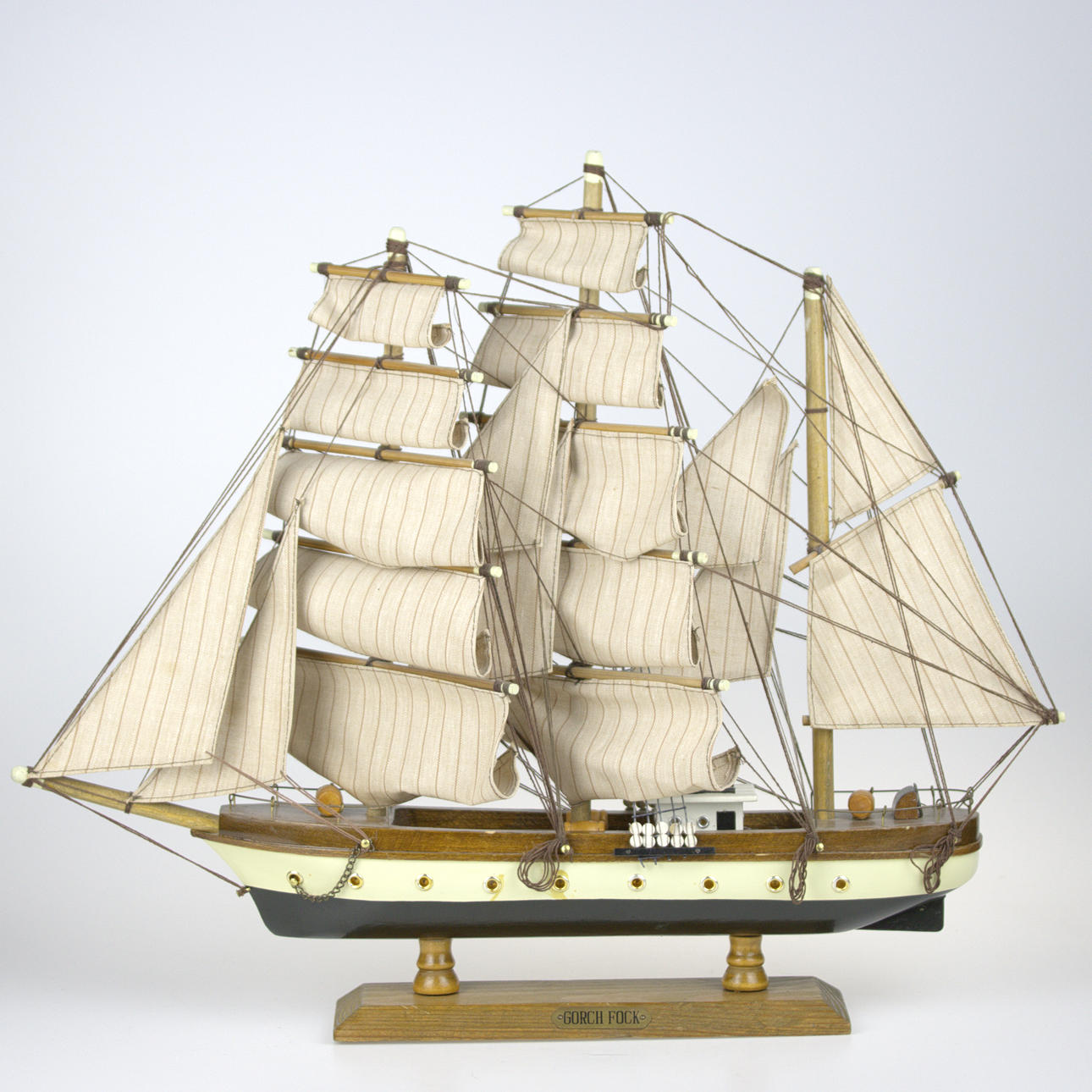A ship model, “Gorch Fock”, full rig, late 20th century.