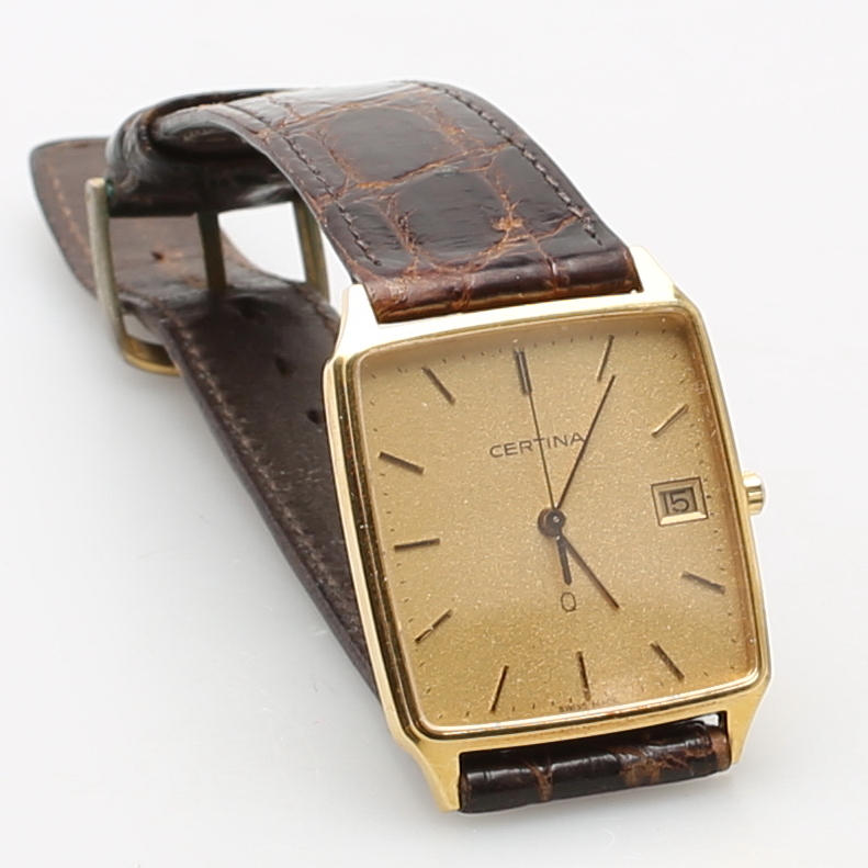 HERREUR, Certina Quartz, 14 karat guld.