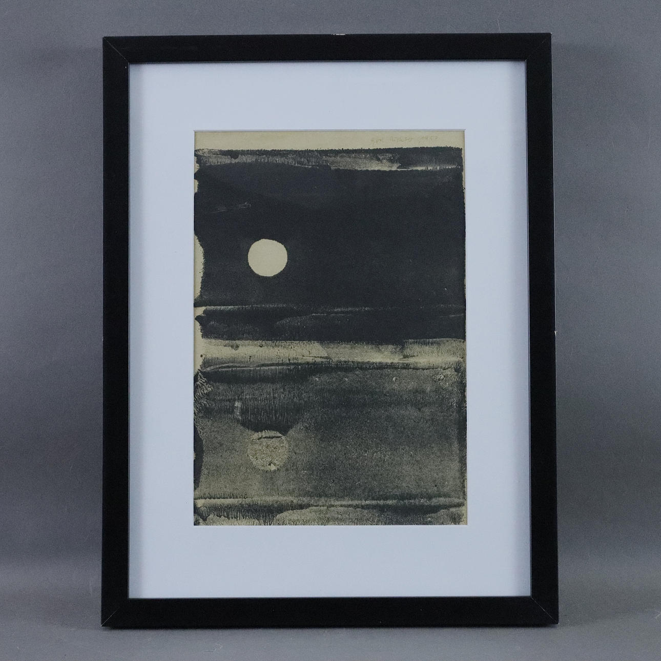 - RICHTER, GERHARD. After. Untitled, motif from “Elbe”, offset print based on a roller print from 1957.