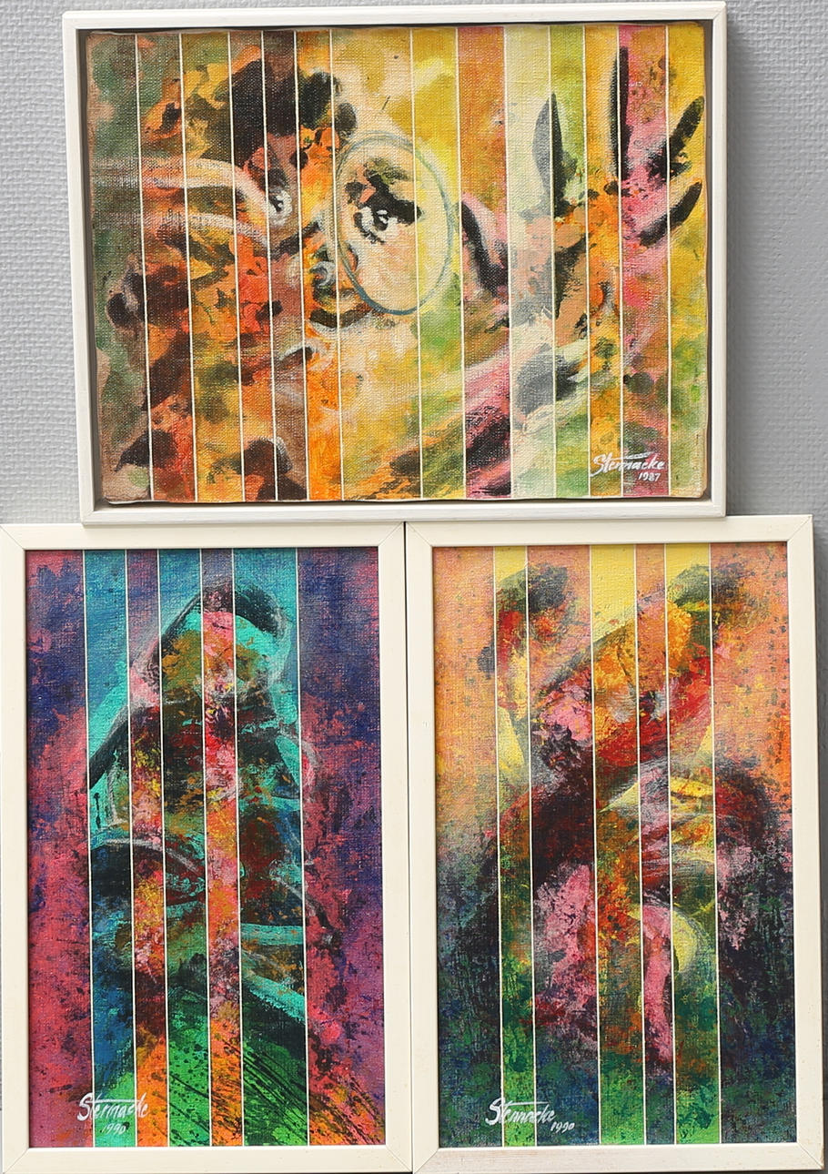 HANS LINDGREN. Olja på duk, 3 st, signerade Stennacke.