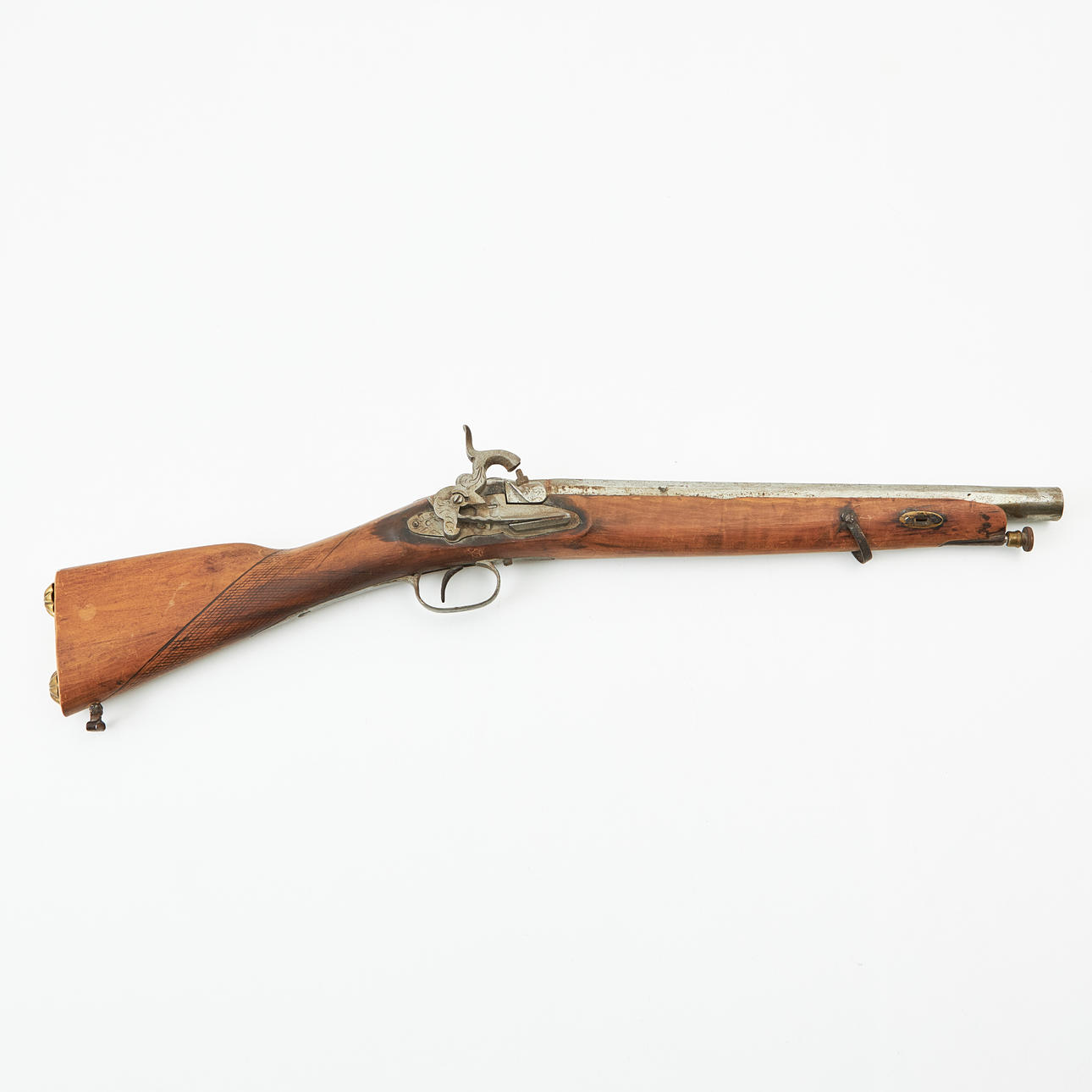 SLAG LOCK RIFLE, Spanish, barrel and lock of steel, traces of text and ...