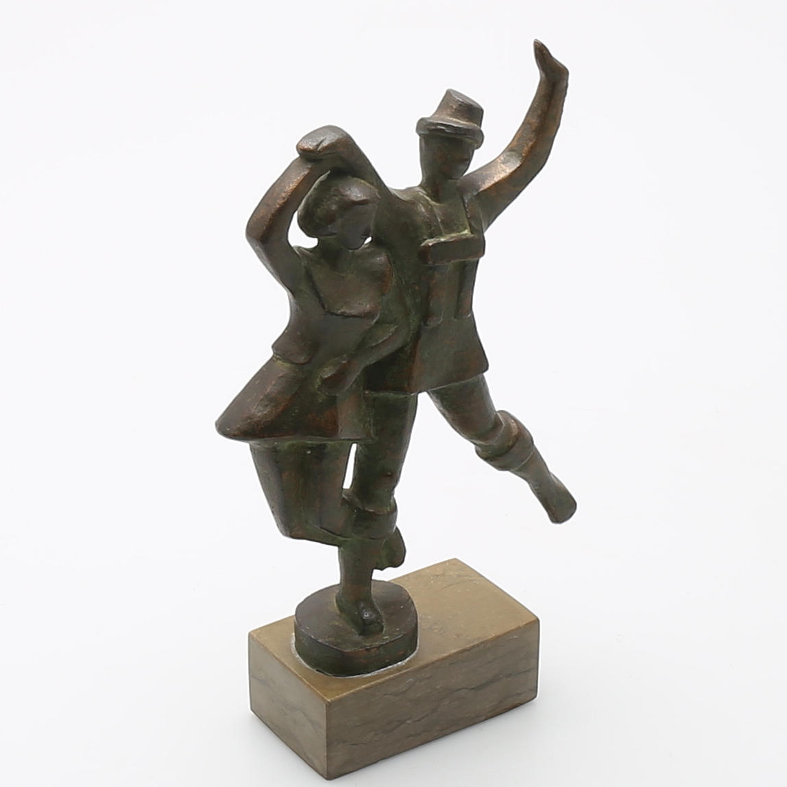 JONAS FRÖDING. Bronsskulptur, dansande par, signerad J Fröding.