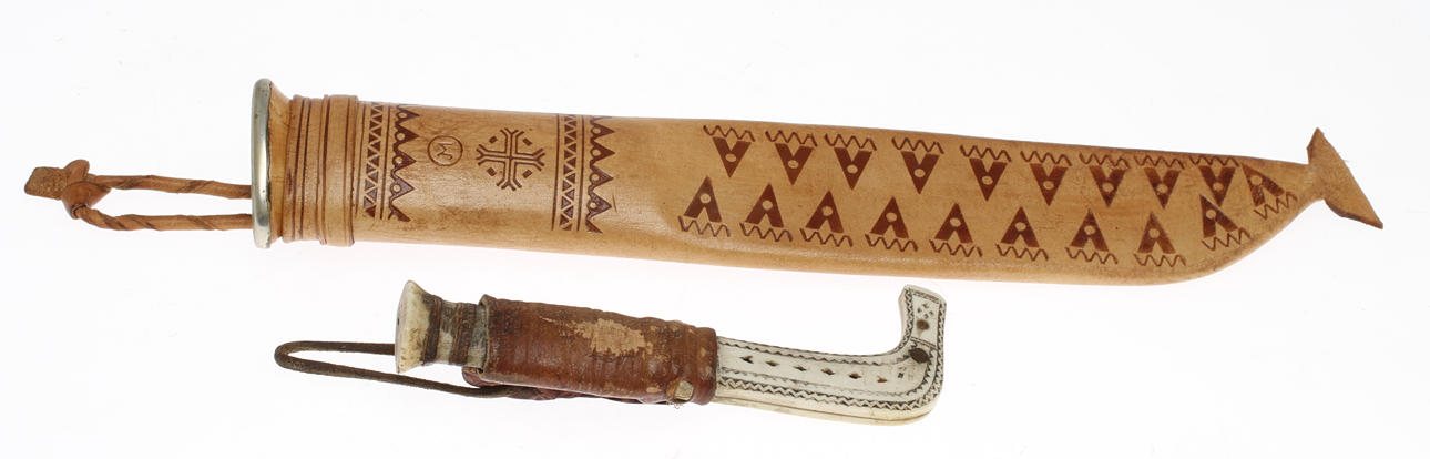 KNIVAR, 2 st, J Marttiini, Finland och samekniv.