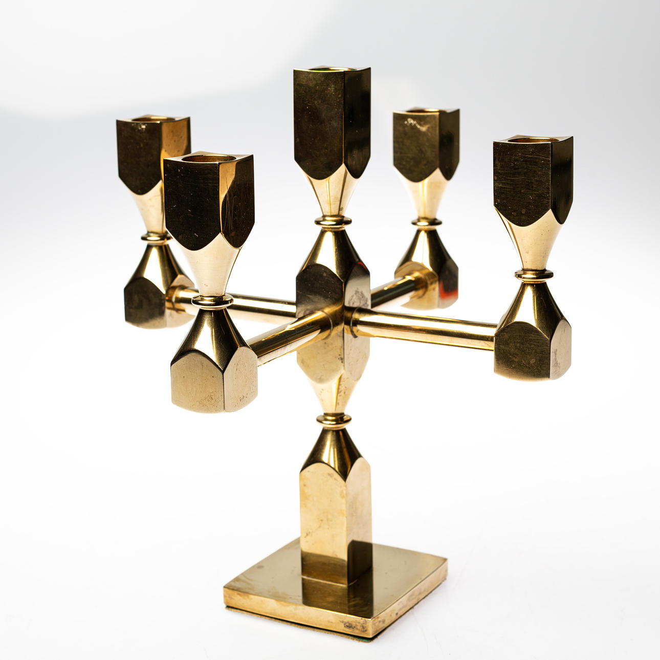 LARS BERGSTEN. Kandelaber, 5-arm, messing, Metalsløjden Gusum.