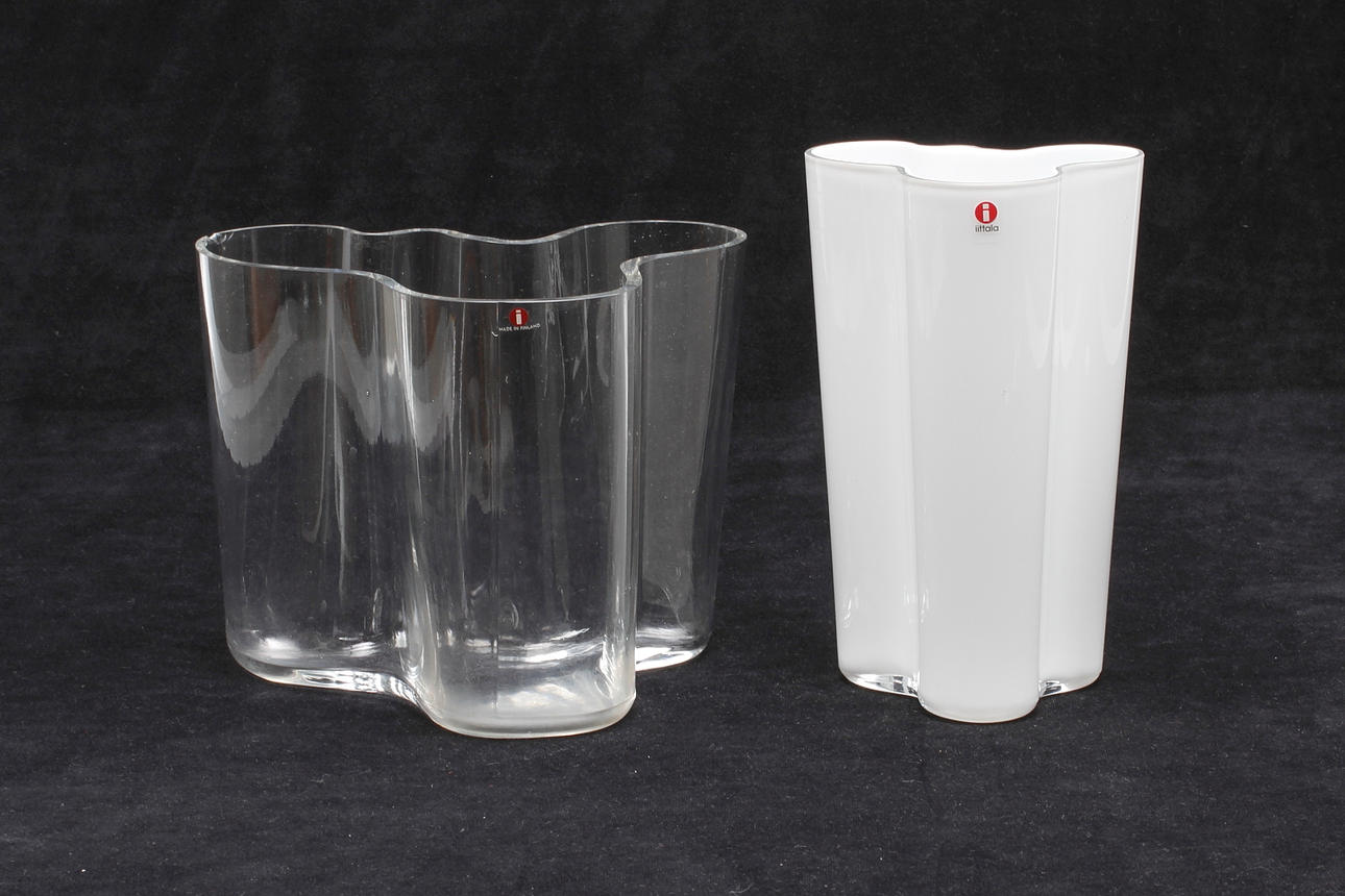 VASER, 2 st, glas, Alvar Aalto, Iittala, Finland.