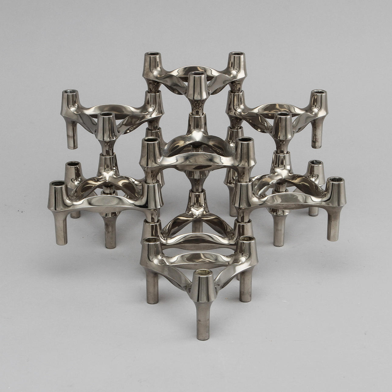 LJUSSTAKAR, 11 st, vitmetall, Cesar Stoffi och Fritz Nagel BMF.