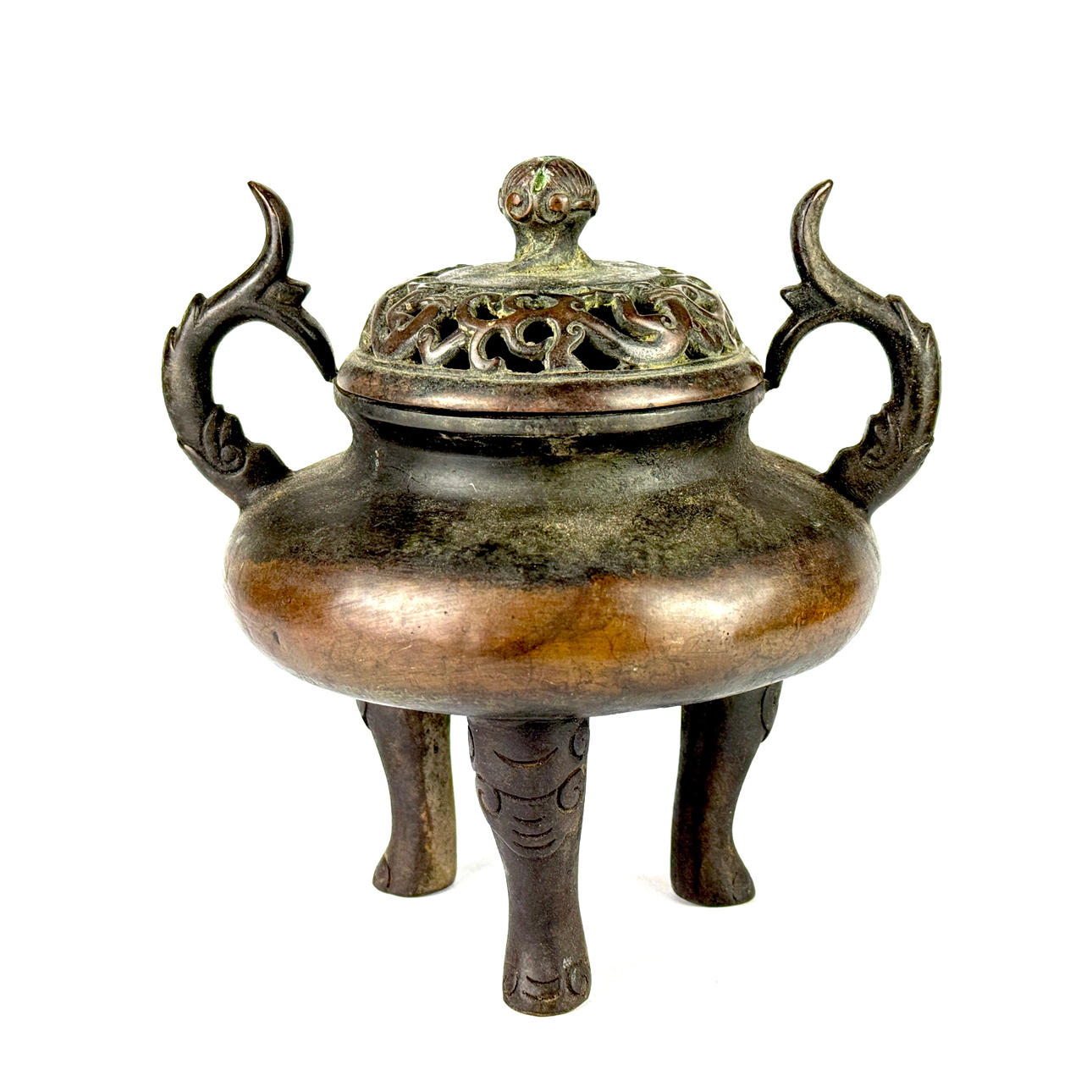 ALTES CHINESISCHES RÄUCHERGEFÄSS AUS BRONZE.