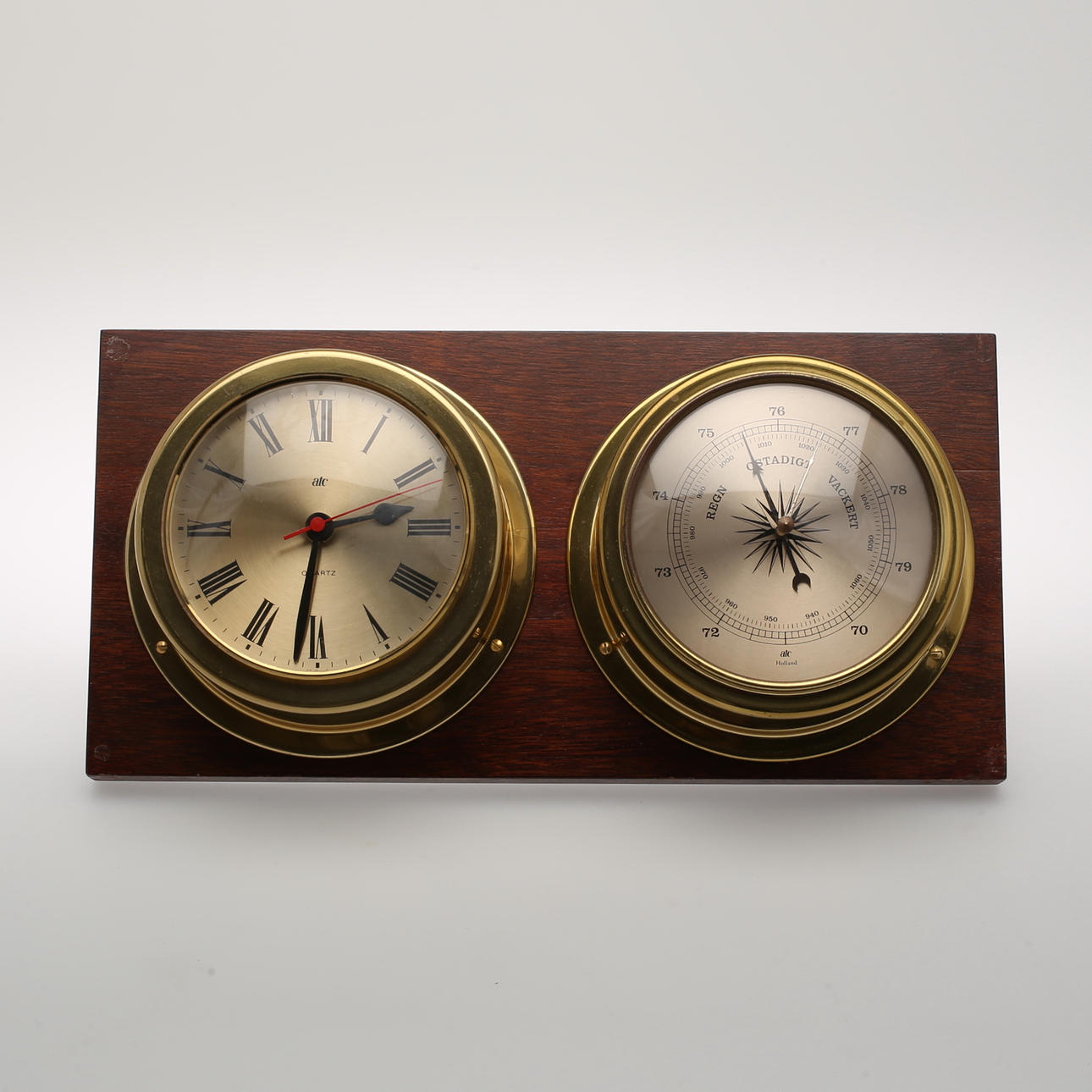 SKEPPSUR, barometer och klocka, mässing.