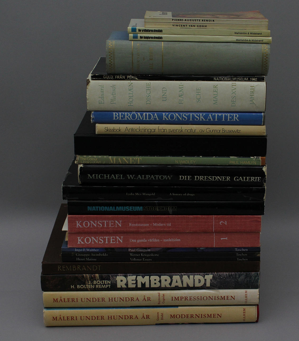 Parti konstböcker (23). Bl a Måleri under 100 år, Allhem.