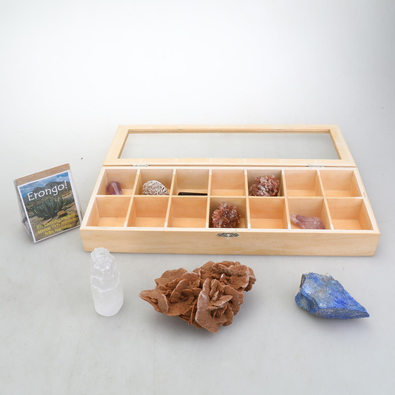 STENAR/MINERAL, 16 delar, samt samlingslåda.