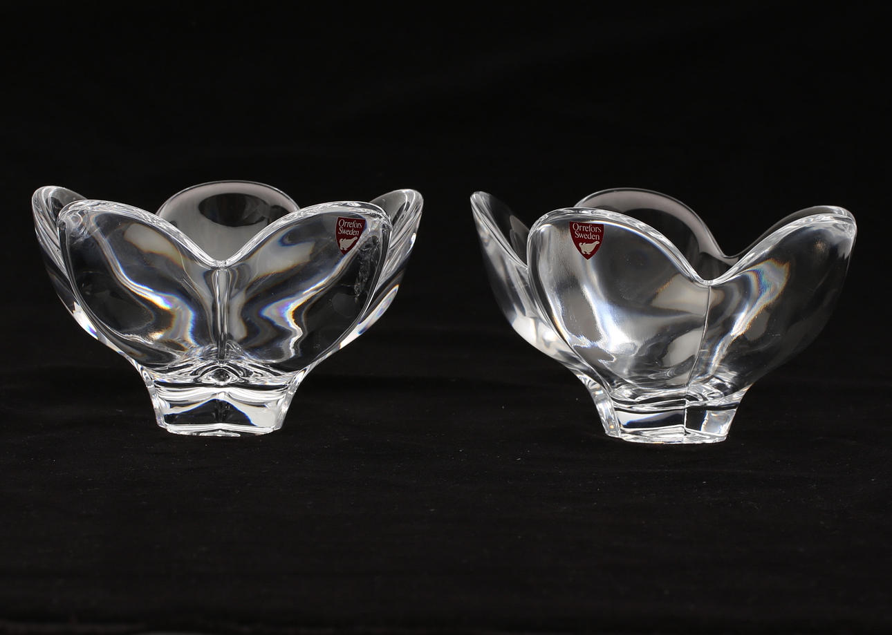 LARS HELLSTEN. Kristallskålar, 3 st. Orrefors.