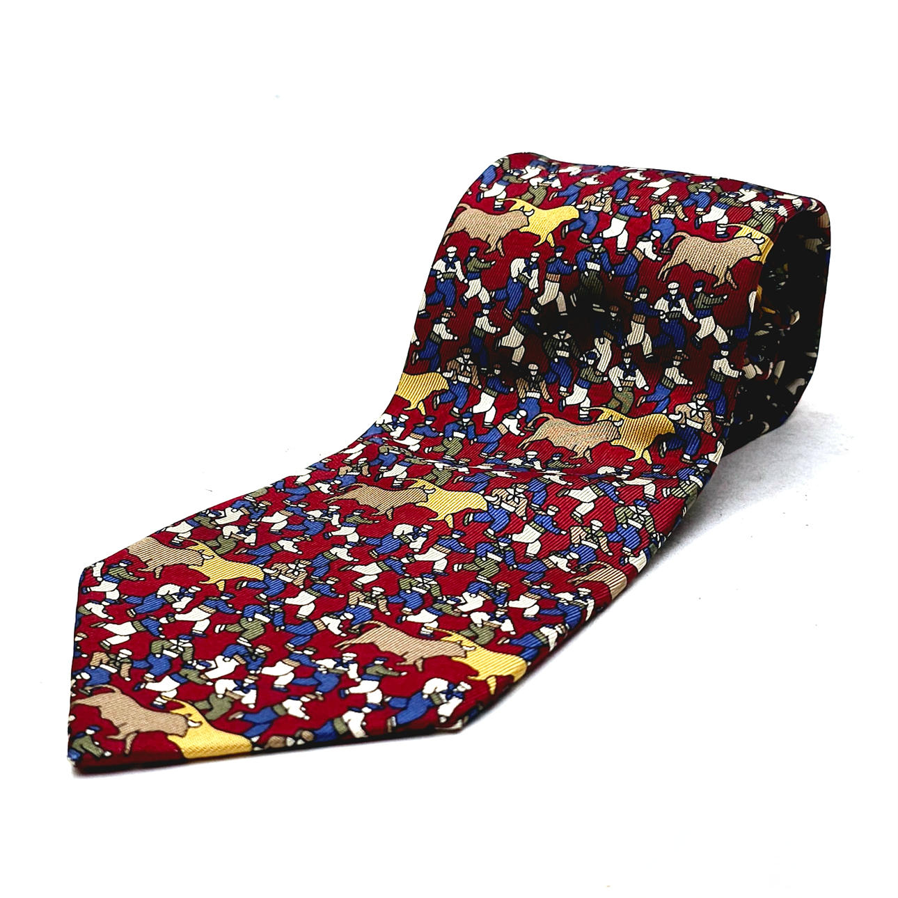 LOEWE. CORBATA EN SEDA NATURAL "SAN FERMINES".