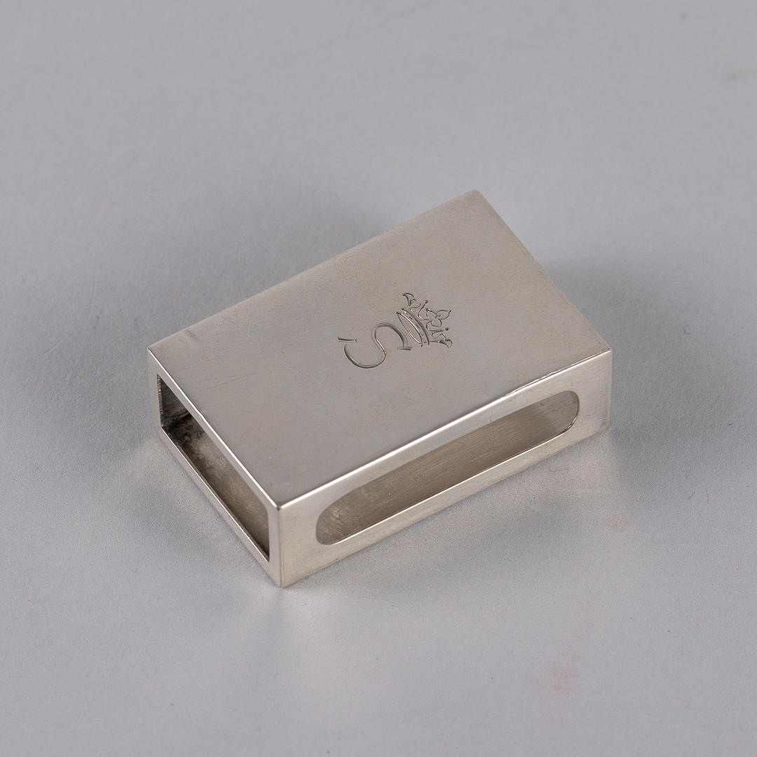 MATCHBOX, Sverige, dejting 1908, 830 silver.