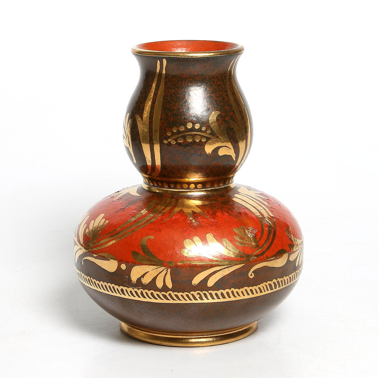 ALLAN EBELING. Vas keramik, Art Deco, dekor av E. Törning, Upsala-Ekeby. 1930-32.