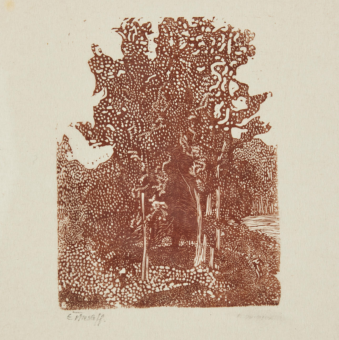 ELLEN THESLEFF. "Trädgrupp".