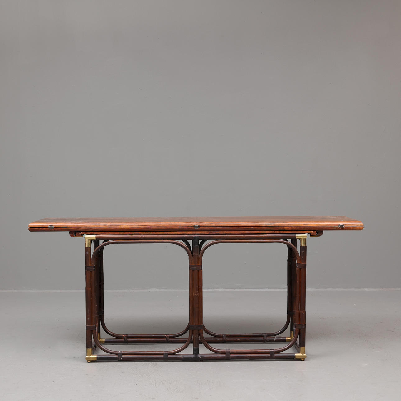 SIDOBORD, mässing, bambu och palisander, 1960-tal.
