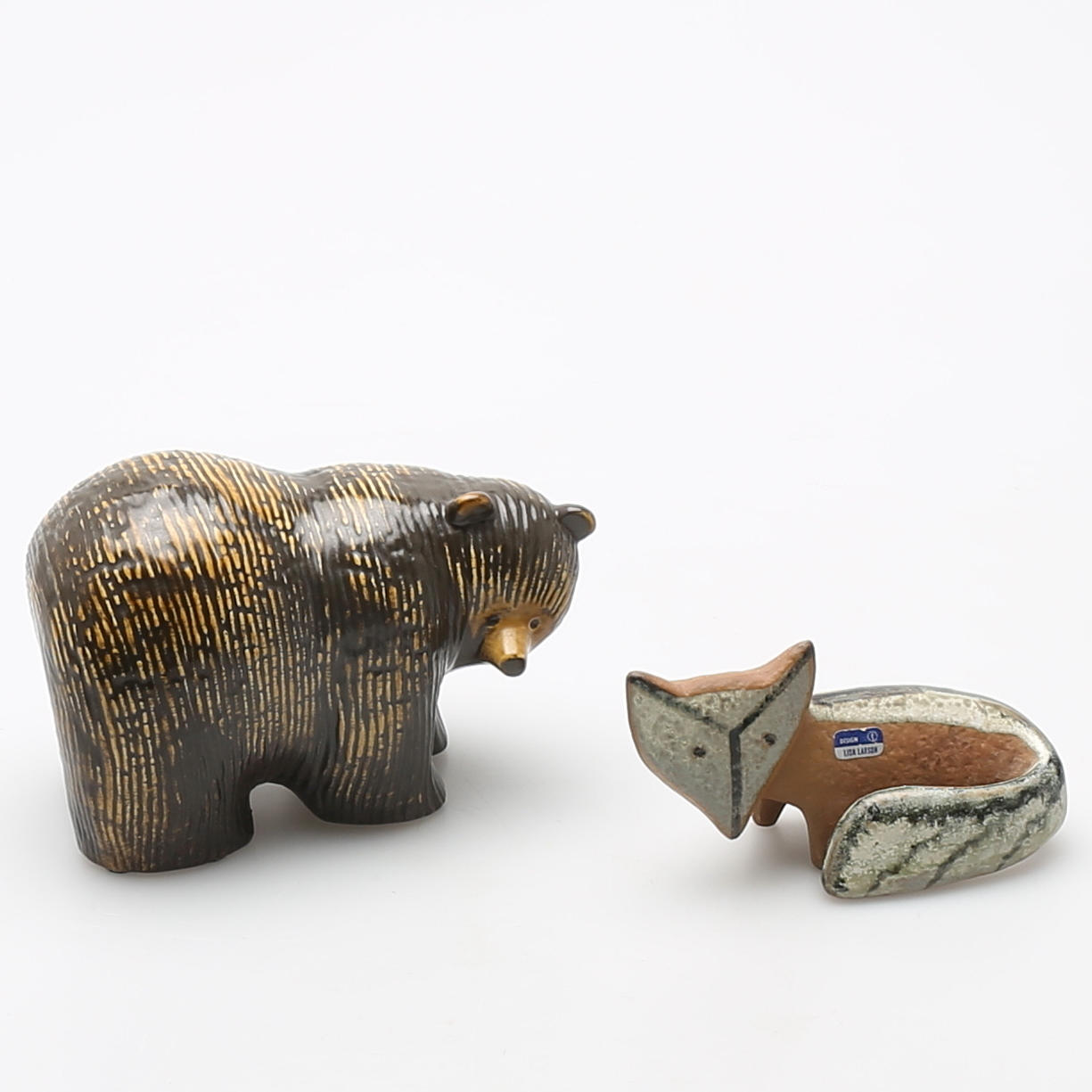 DJURFIGURER, stengods, 2 st, Lisa Larsson, Gustavsberg.