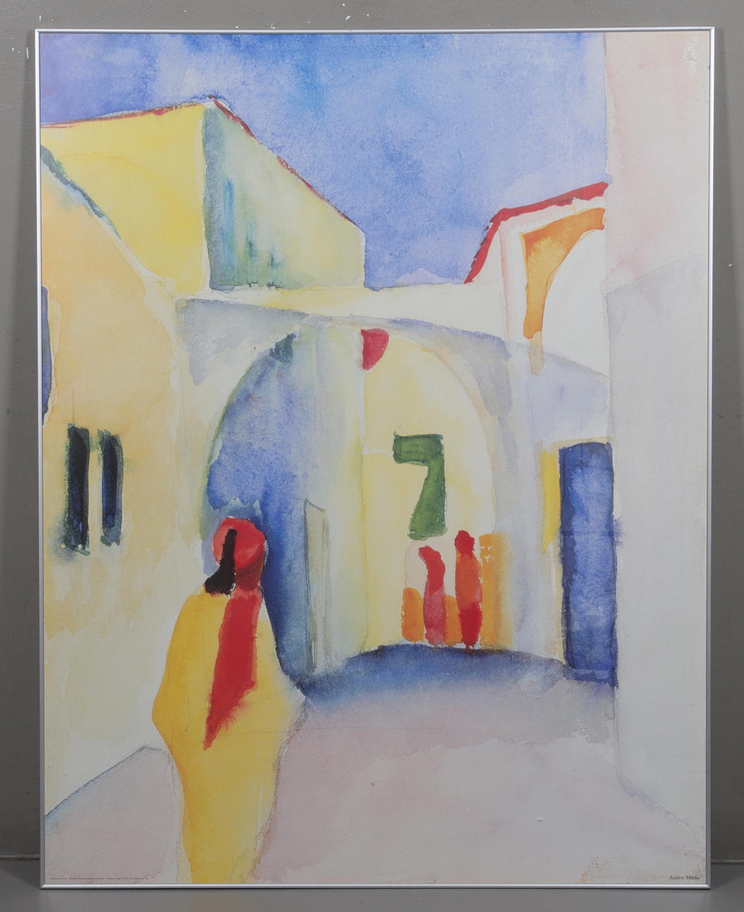 AUGUST MACKE. NACH. Plakat, Offsetdruck, „Blick in eine gasse“.