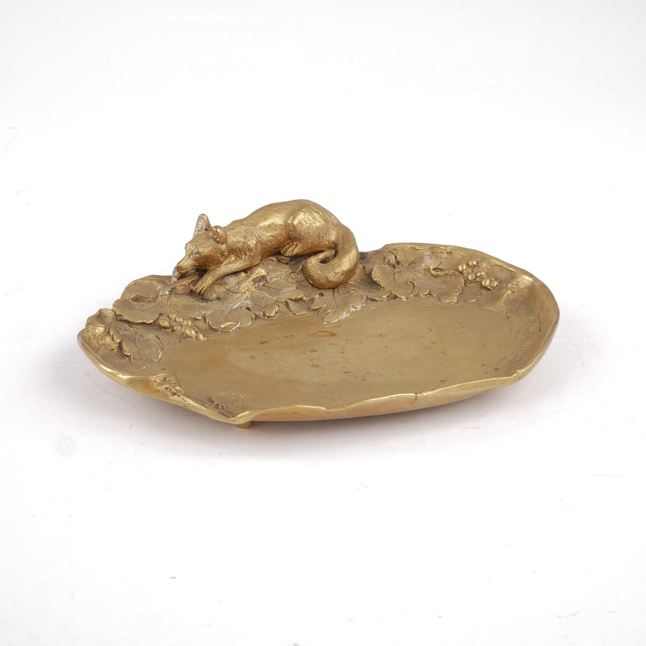 A bronze fruit platter, Art Nouveau, Albert Marionnett, signed, first part of the 20th century.