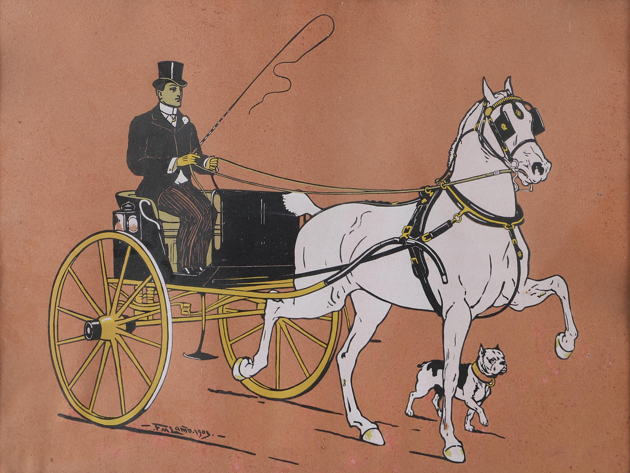 FREDERICK MORTIMER LAMB. Cabina de caballo, estampado.