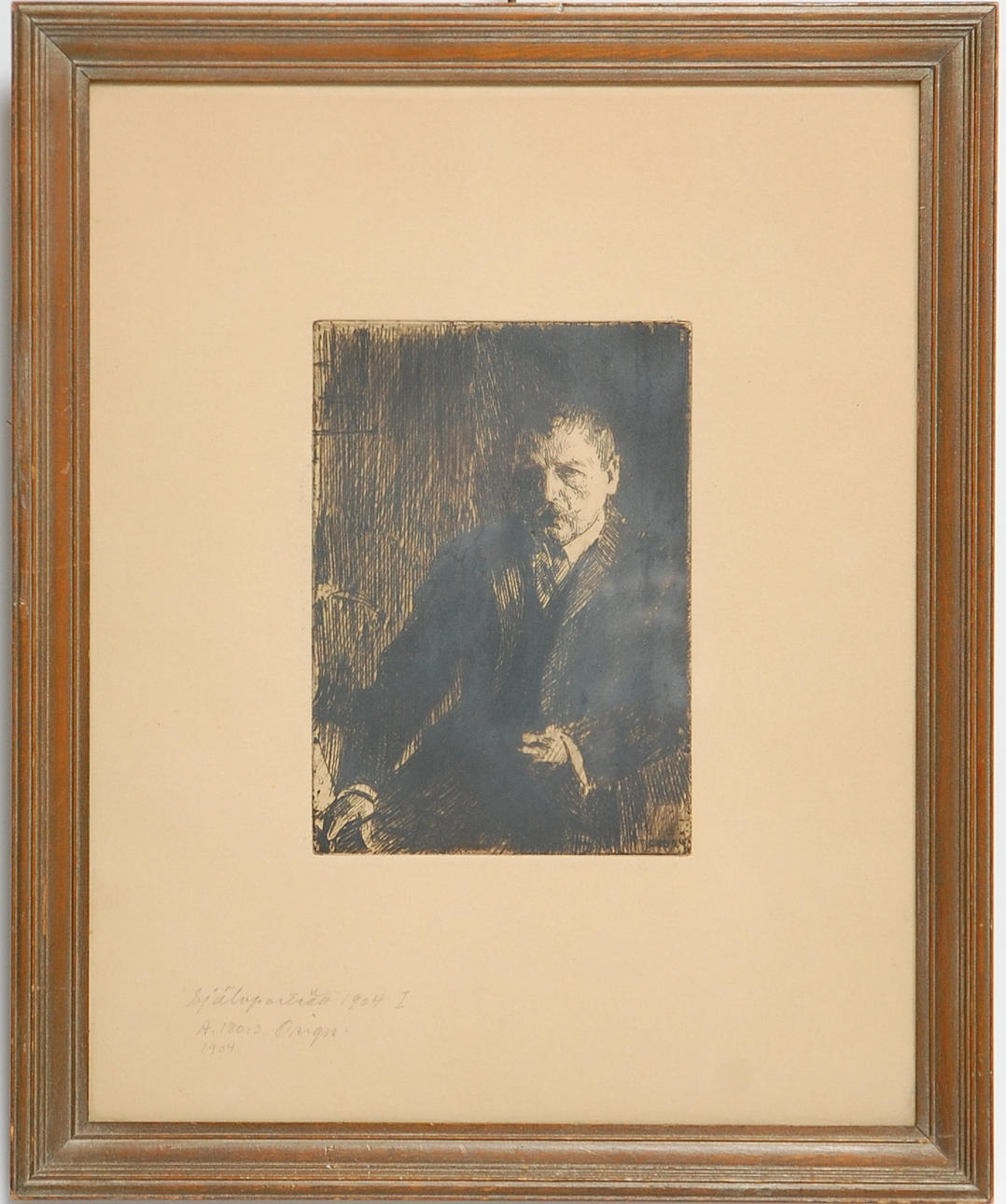 ANDERS ZORN. etsning, " Självporträtt " signerad ,daterad i plåten.