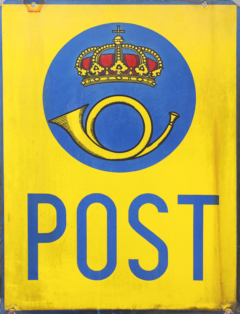 EMALJESKILT, „Post“, dobbeltsidet.