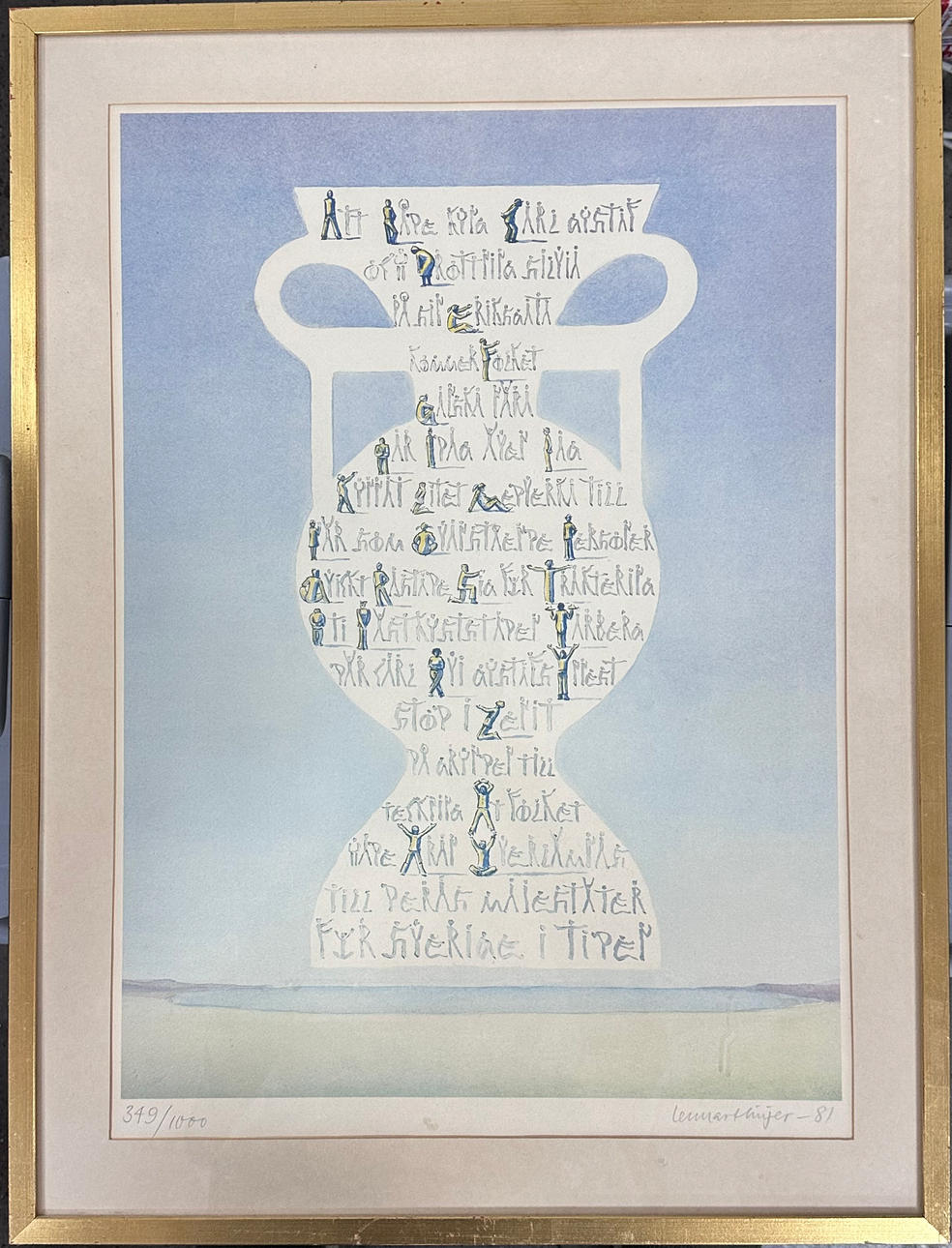 LENNART LINJER. Färglitografi.