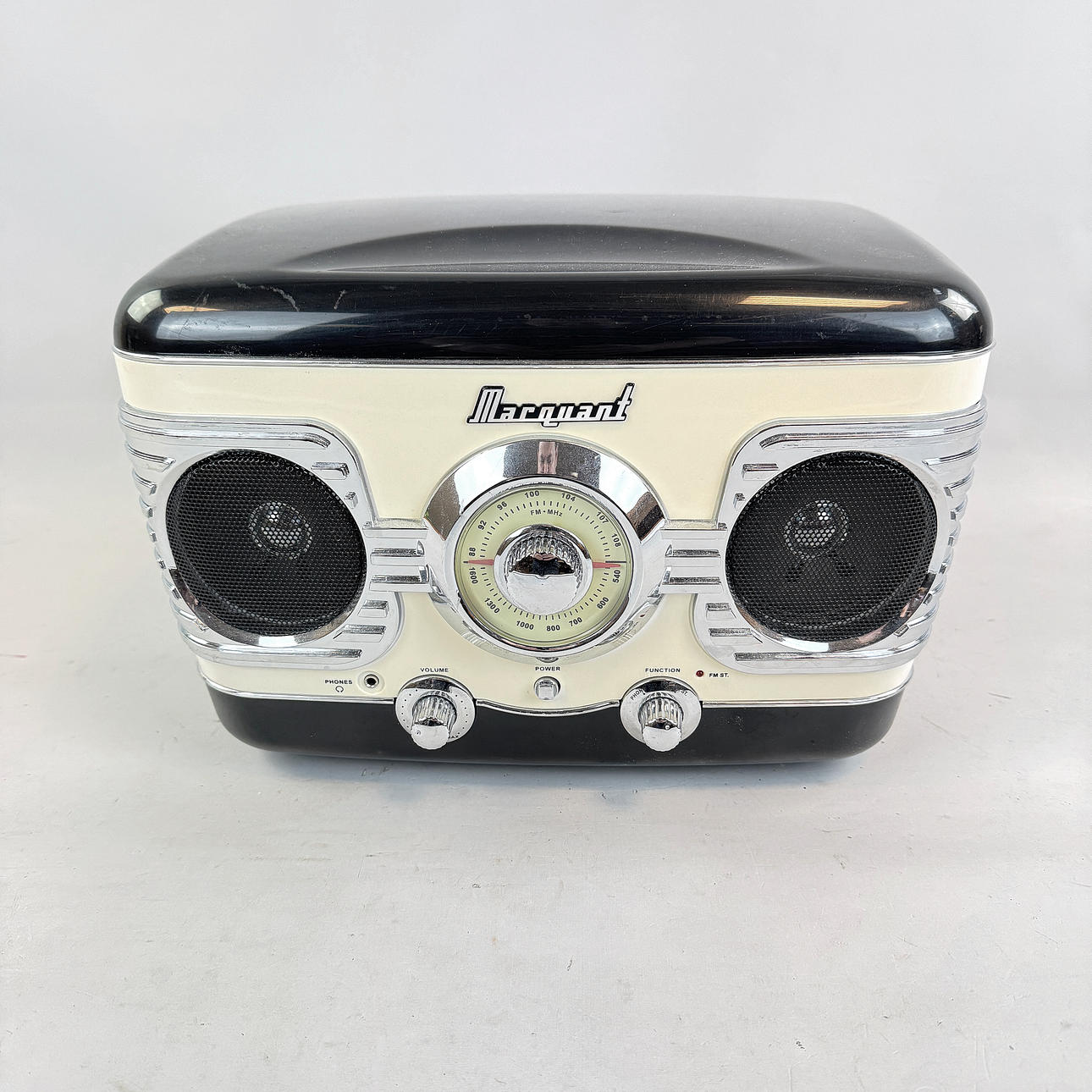 TURNTABLE with radio, plastic/metal, Marquant, Jula.