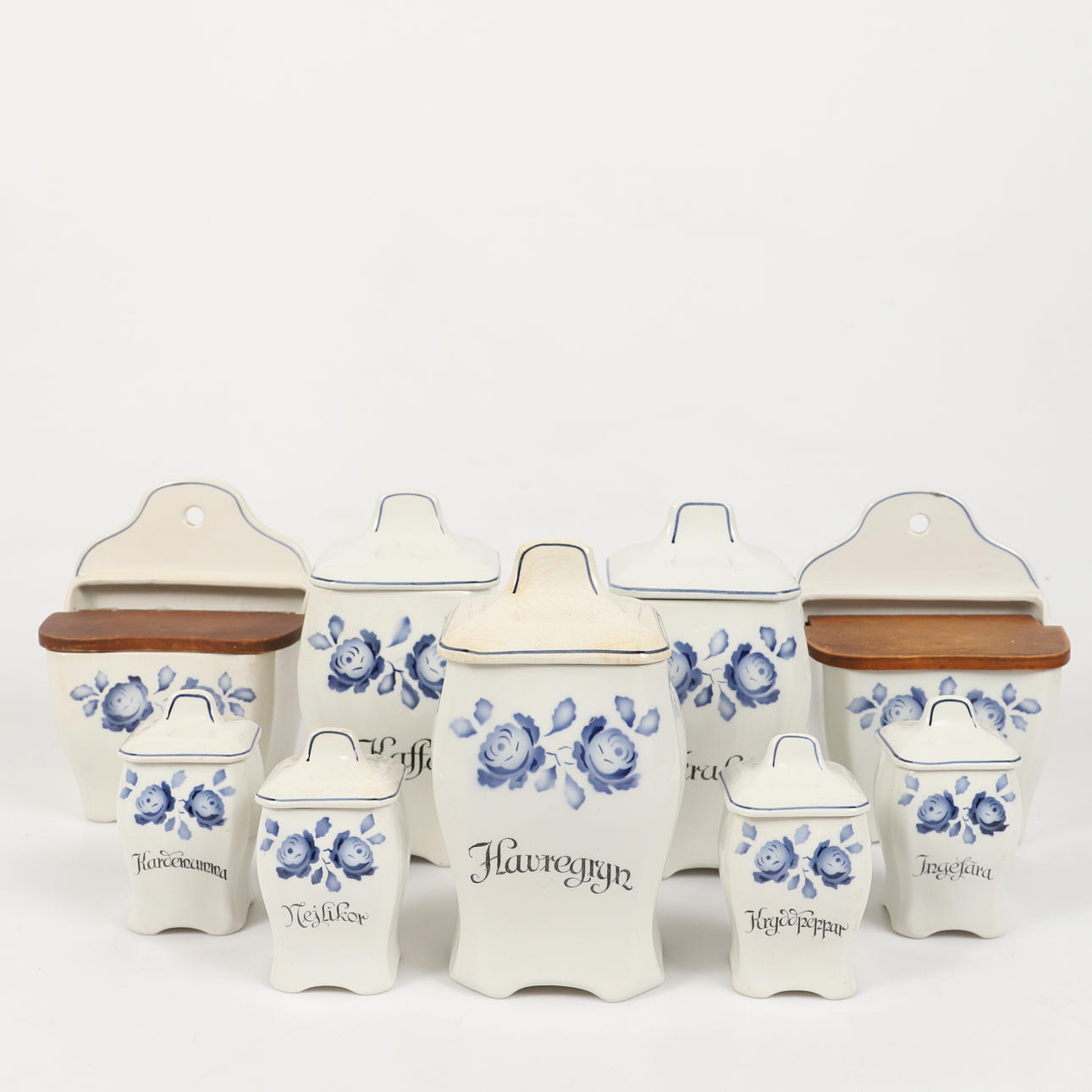 KRYDDERIKRUKKER, 9 stk, porcelæn Gefle.