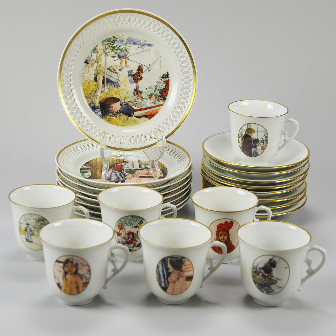 KAFFESERVIS, motiv efter Carl Larsson, Bing & Gröndal.