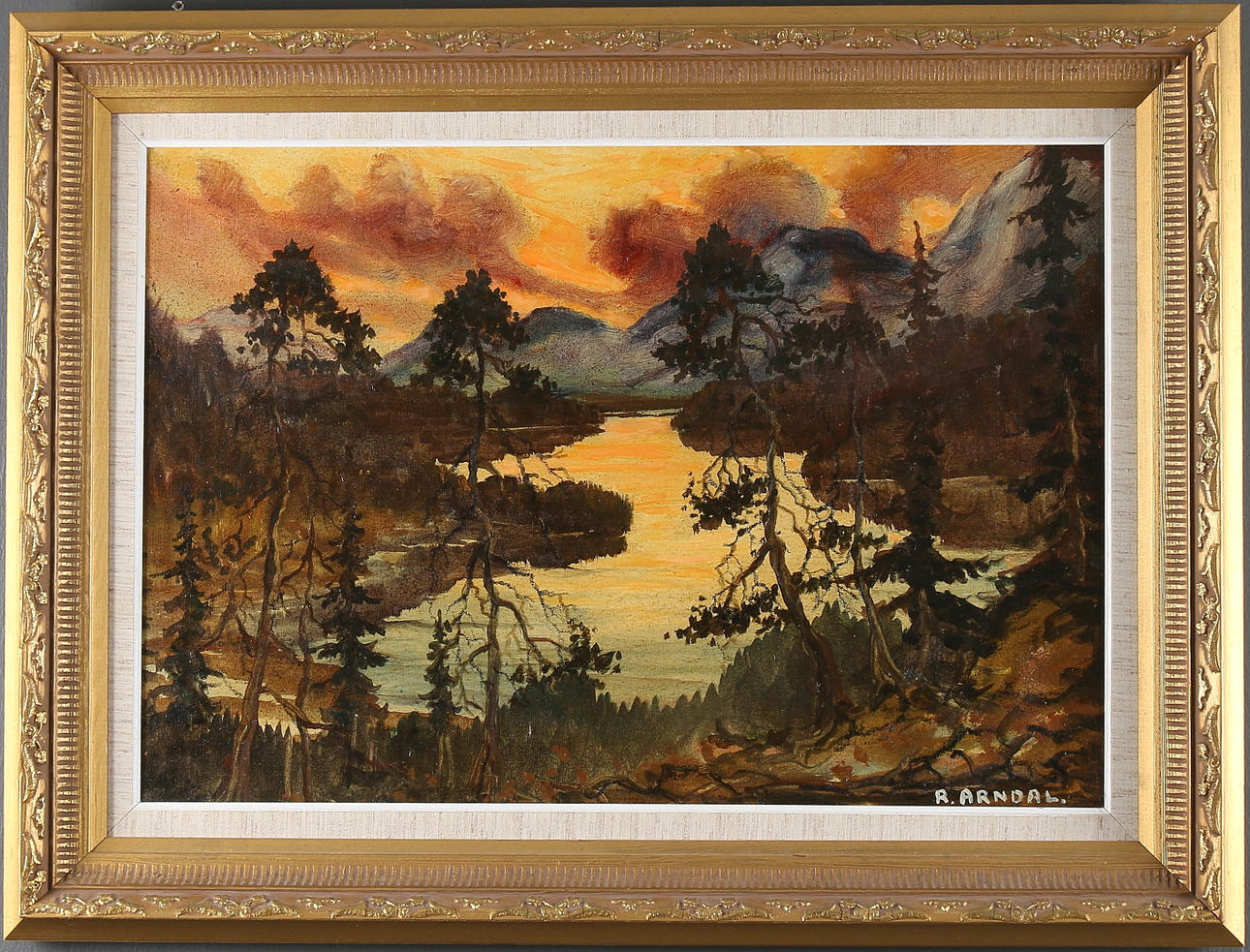 RICK ARNDAL. Skymning, olja på duk, signerad.