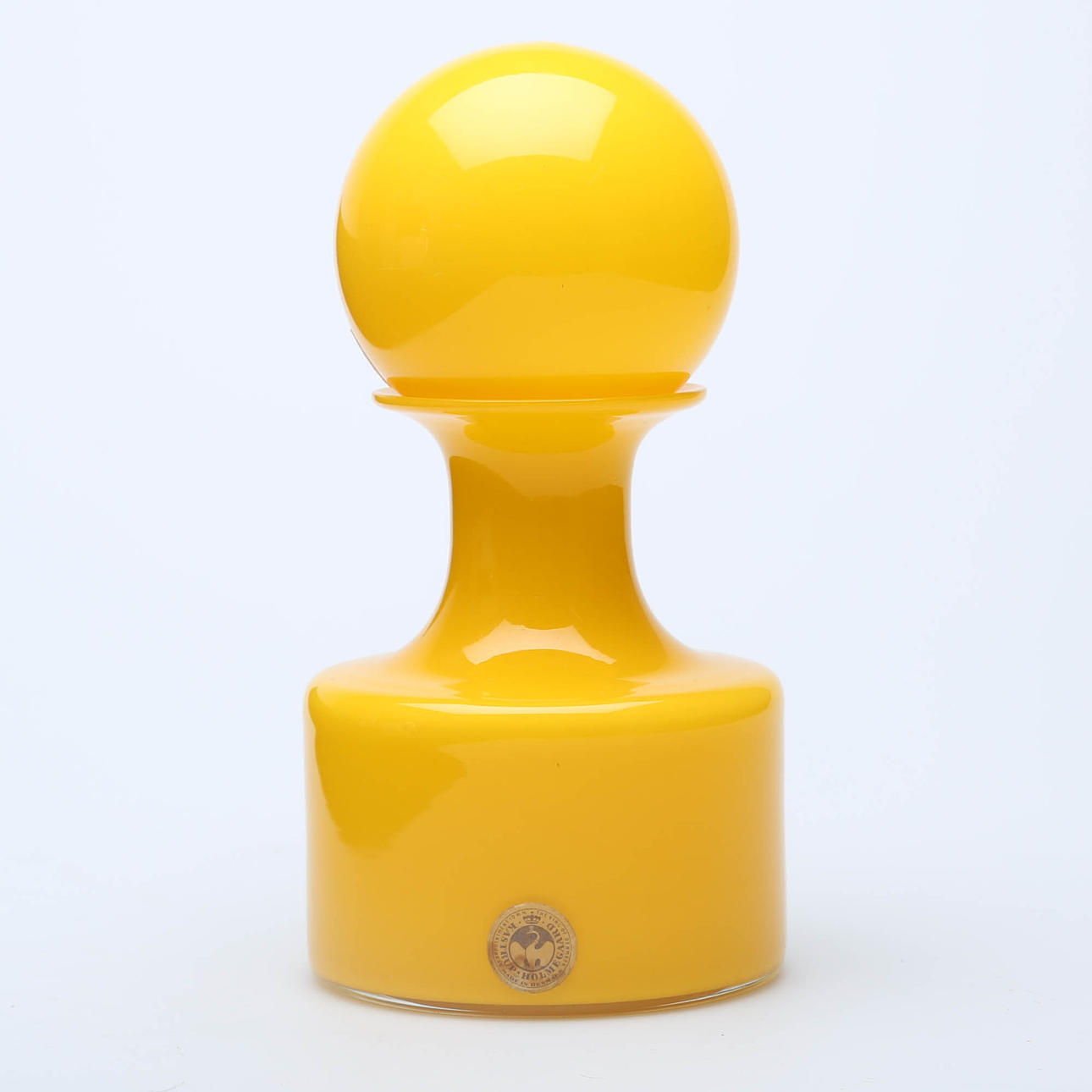 OTTO BAUER, Vase with ball stopper, Holmegaard, Denmark.