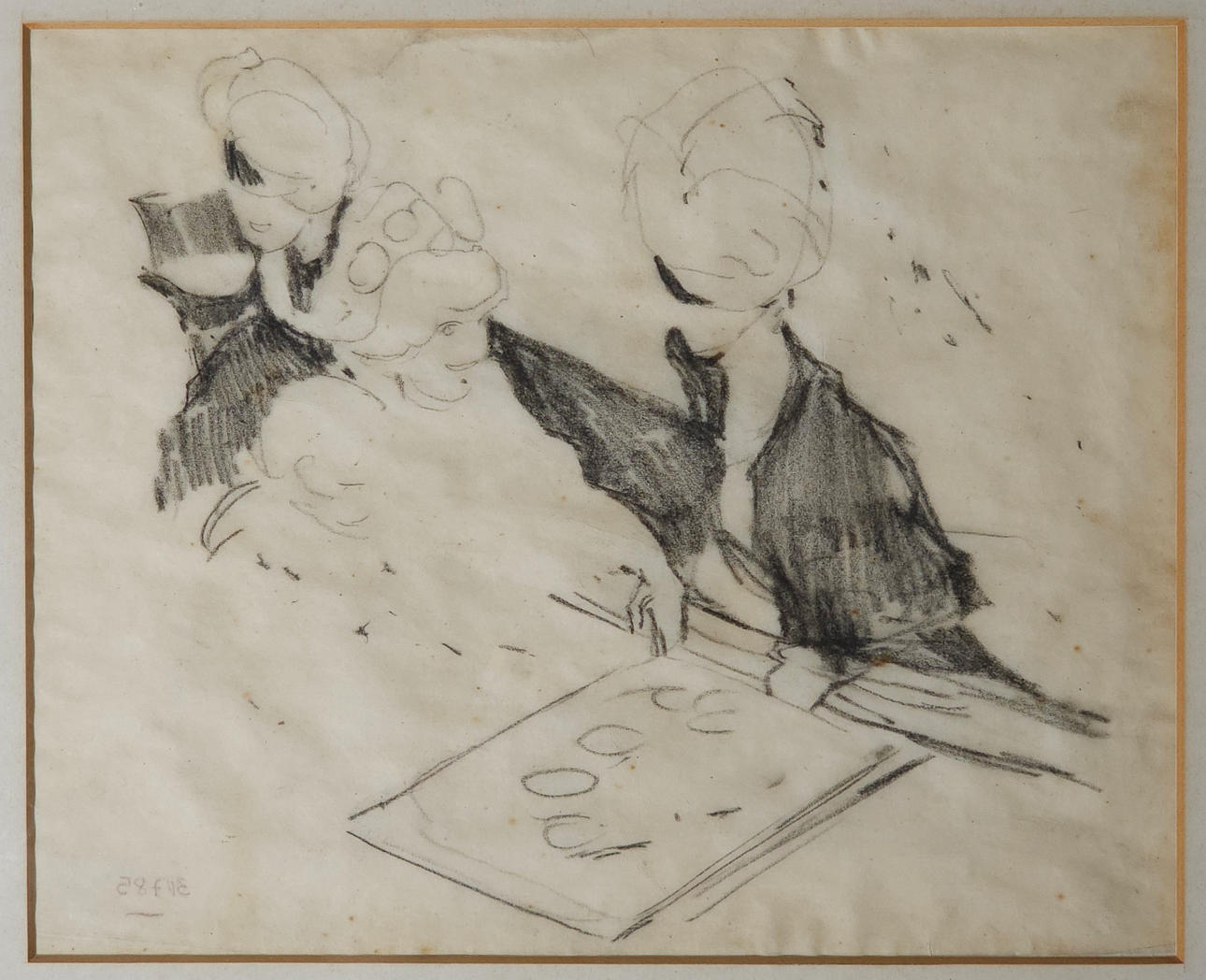 XAVIER GOSÉ. ”FIGURKOMPOSITION”. RITA KOL PÅ PAPPER.