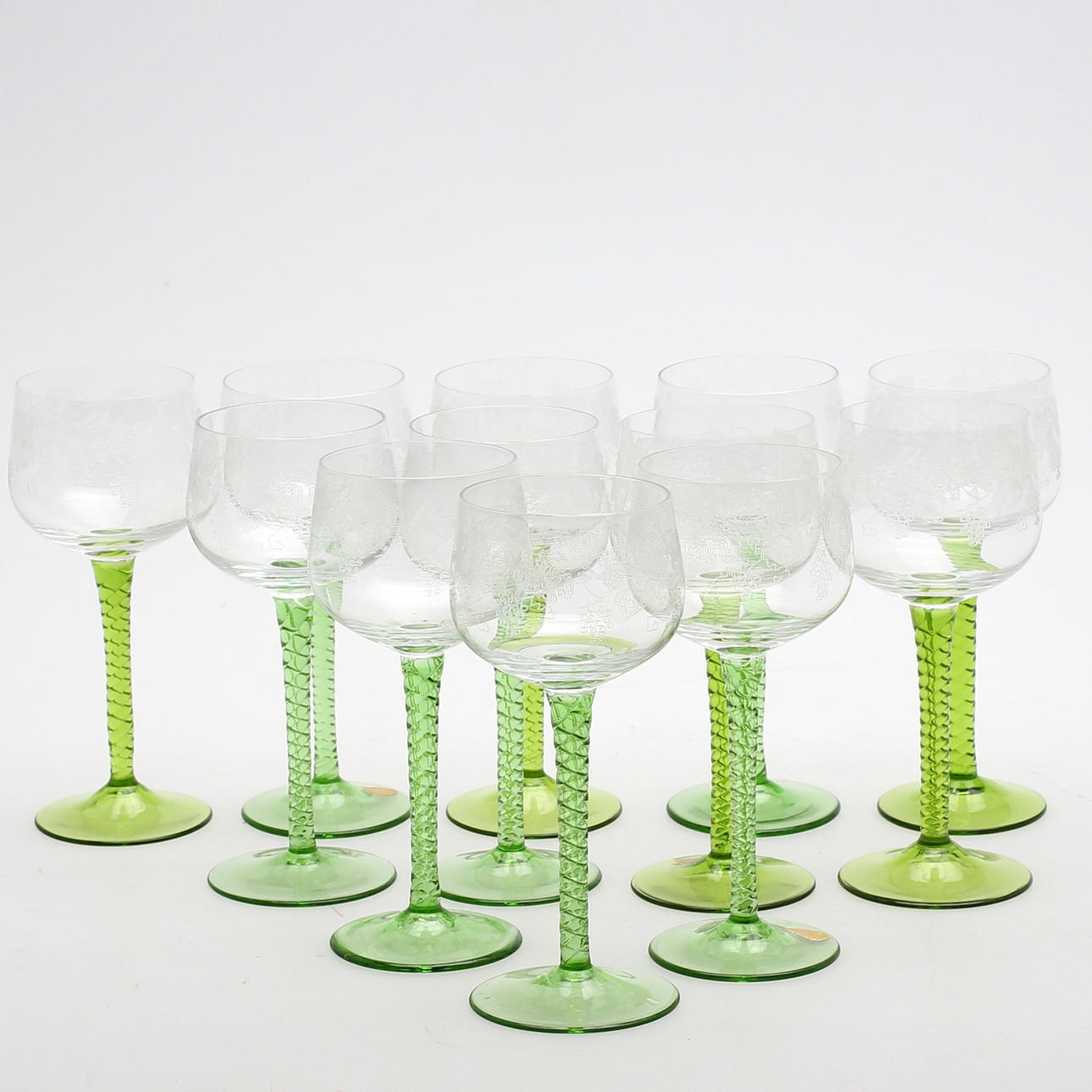 VITVINSGLAS, 12 st, 1900-talets tredje fjärdedel.