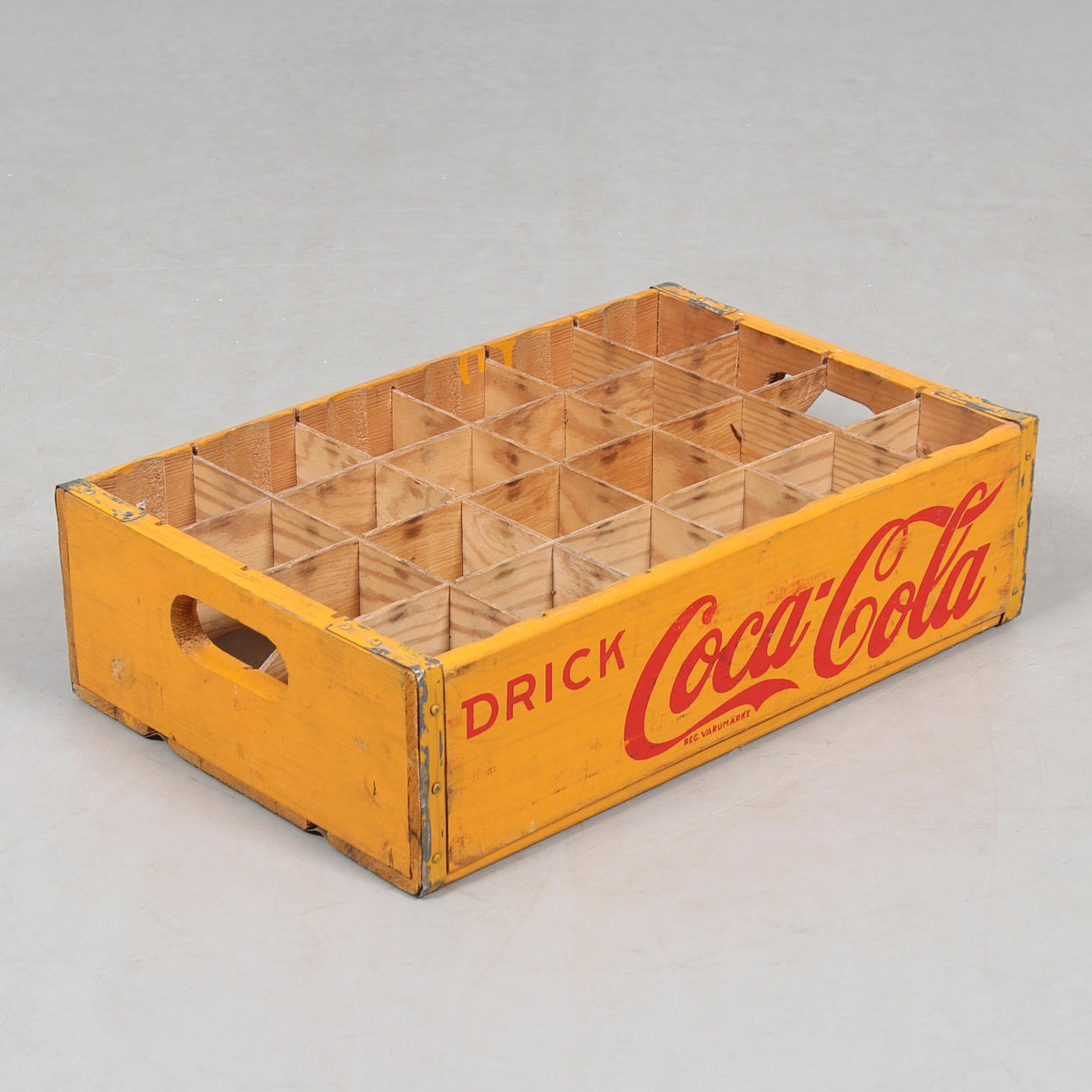 A 1950's wooden drinking tray Coca-Cola.
