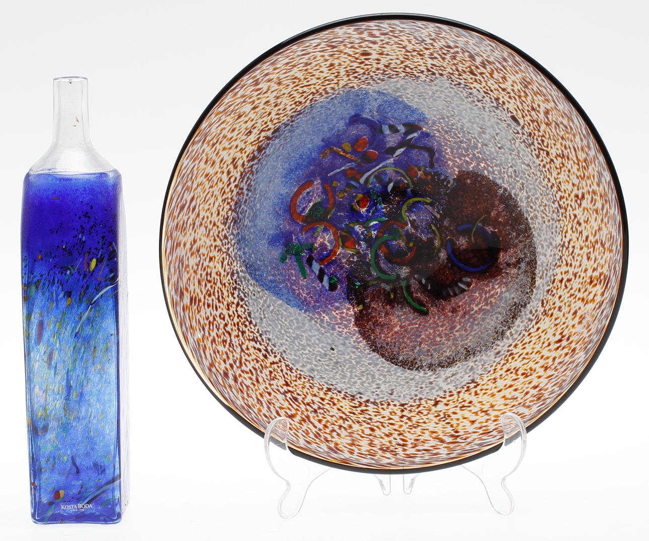 VAS och SKÅL, glas, Bertil Vallien, Kosta Boda, sign.