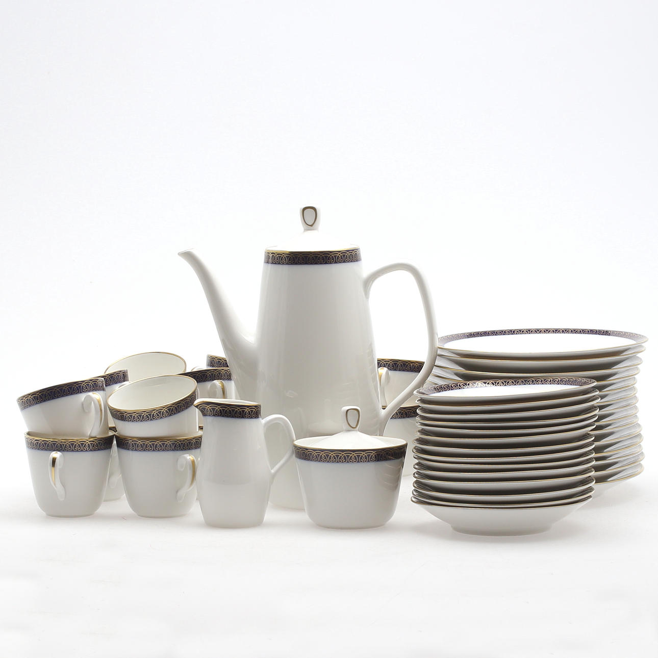 KAFFESERVIS, ca 43 delar, "Aurora", Rörstrand, 1900-talets andra hälft.