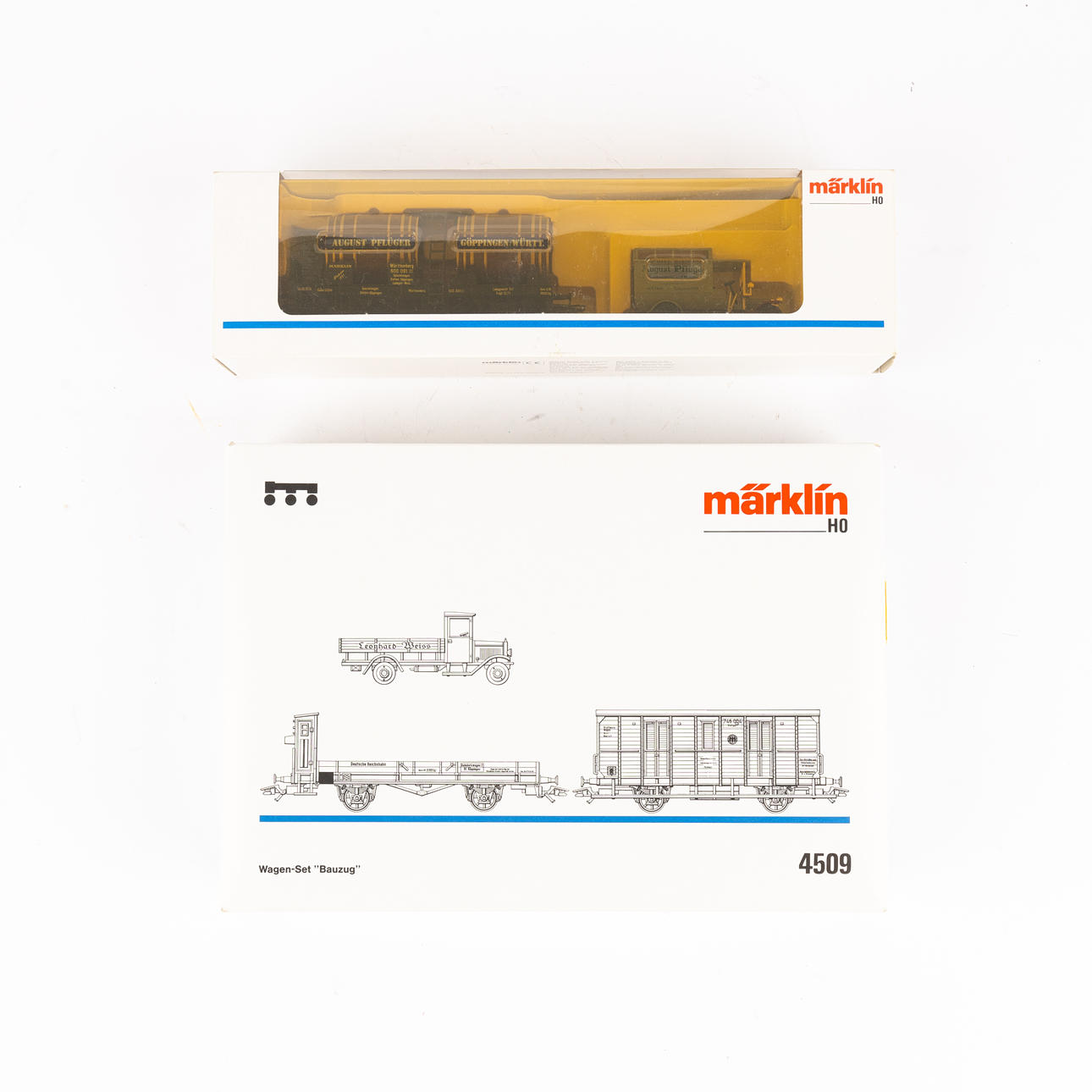 MÄRKLIN 1991 and 4509, 2 pcs set with Oldtimer vehicles, original packaging.
