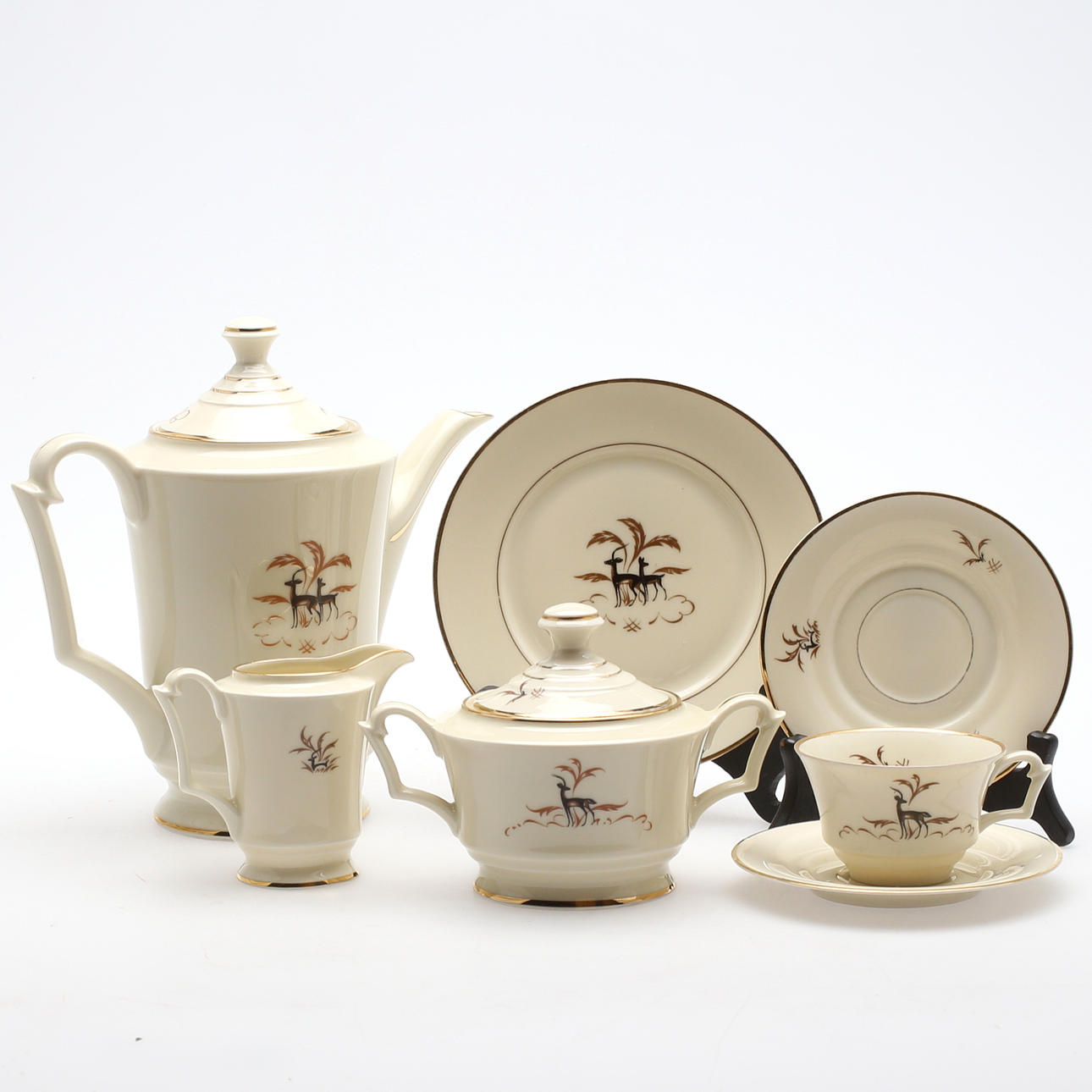 KAFFESERVIS, ca 34 delar, Hackefors, porslin, 1900-talets andra fjärdedel.