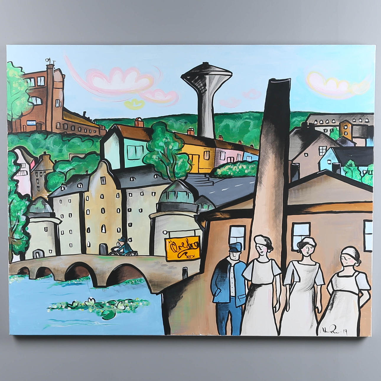 TAVLA ÖREBRO. Olja på duk.