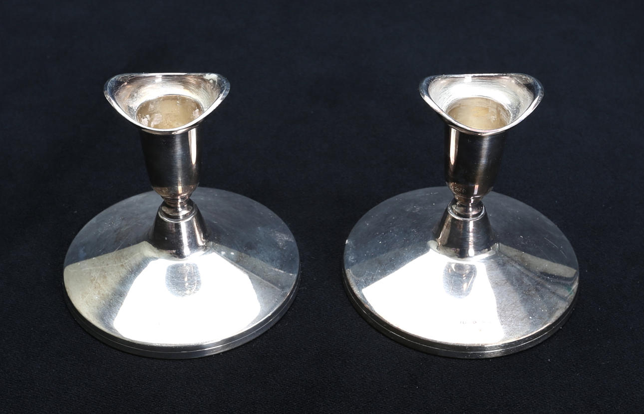 LJUSSTAKAR, 1 par, silver, Tore Eldh för K&EC, 1969.