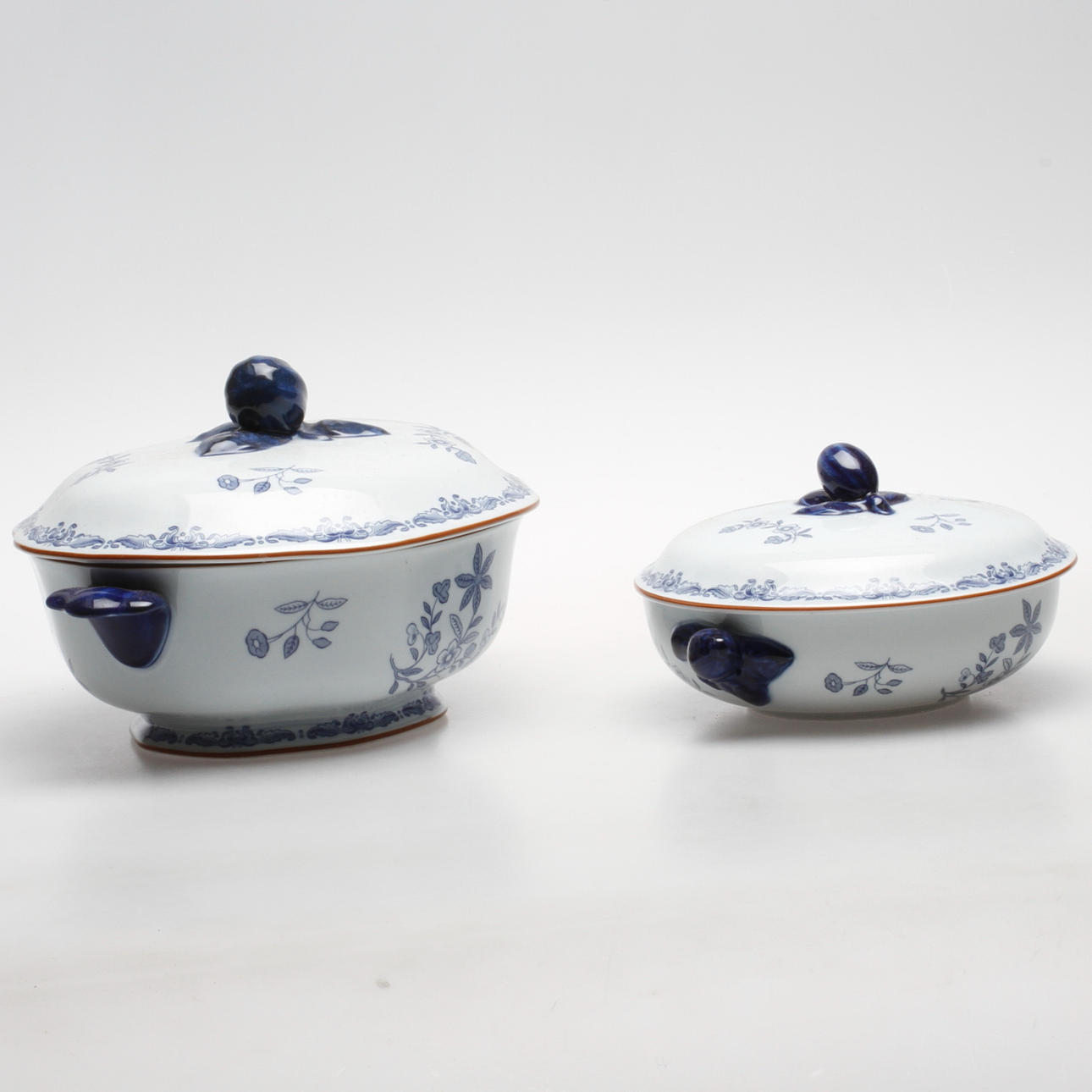 TERRINER, porslin, 2 st. "Ostindia", Rörstrand.