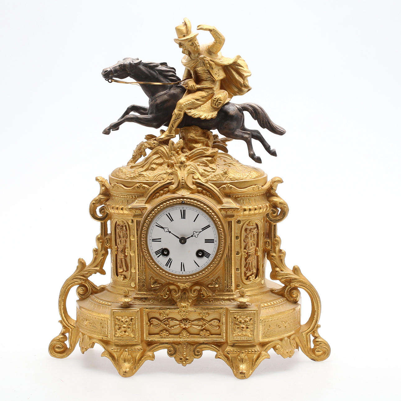 BORDSUR, nyrokokostil, guld- samt silverpatinerad metall, 1900-talets första fjärdedel.